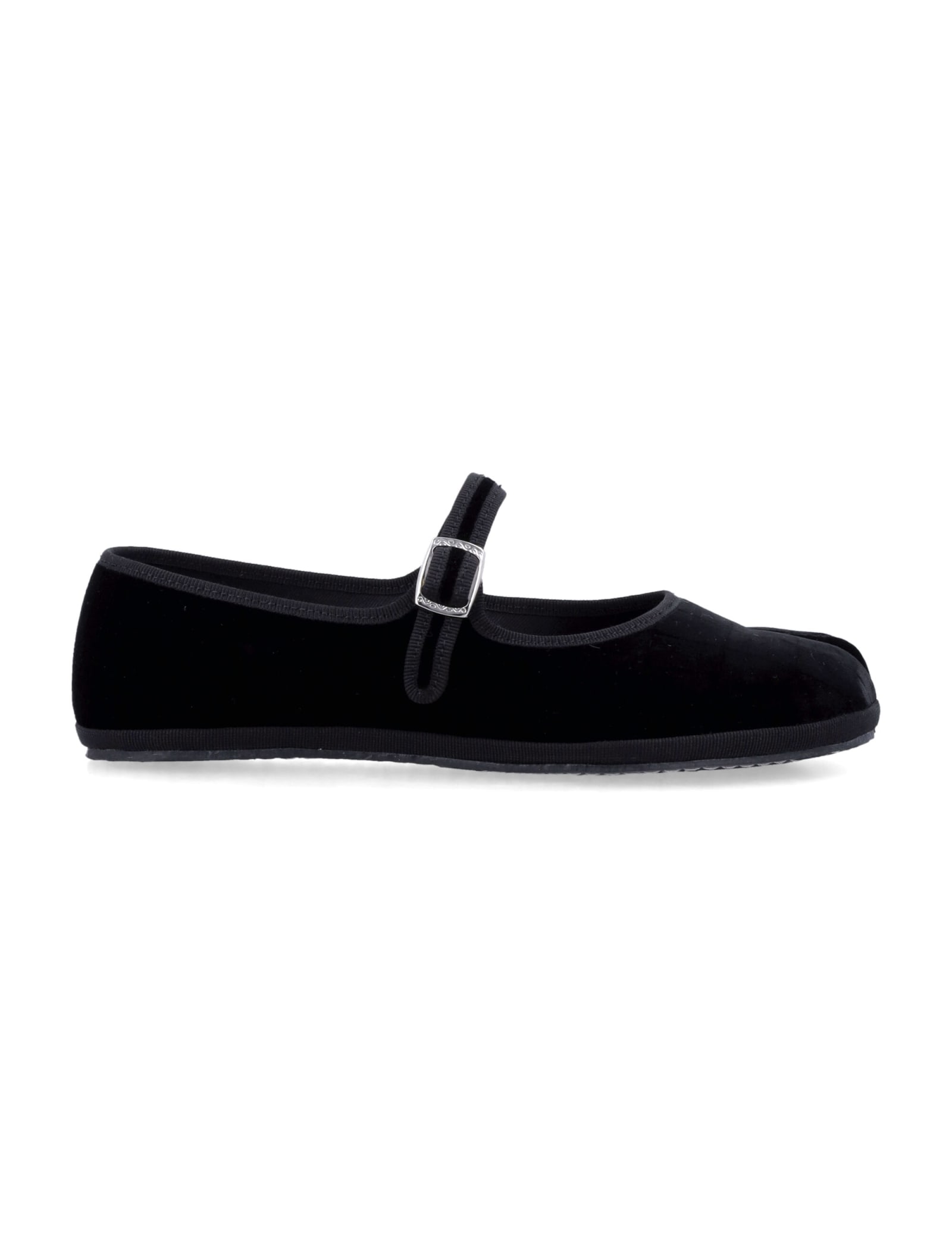 Fu-tabi Velvet Cayman Flat Shoes