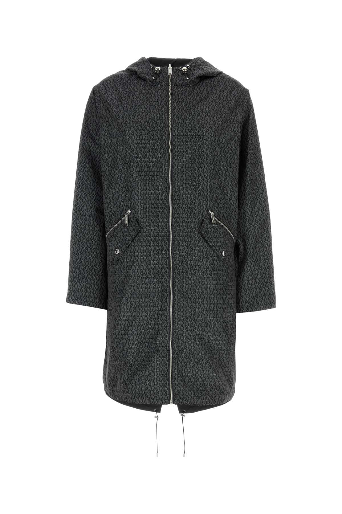 Michael Kors Printed Polyester Parka In Black