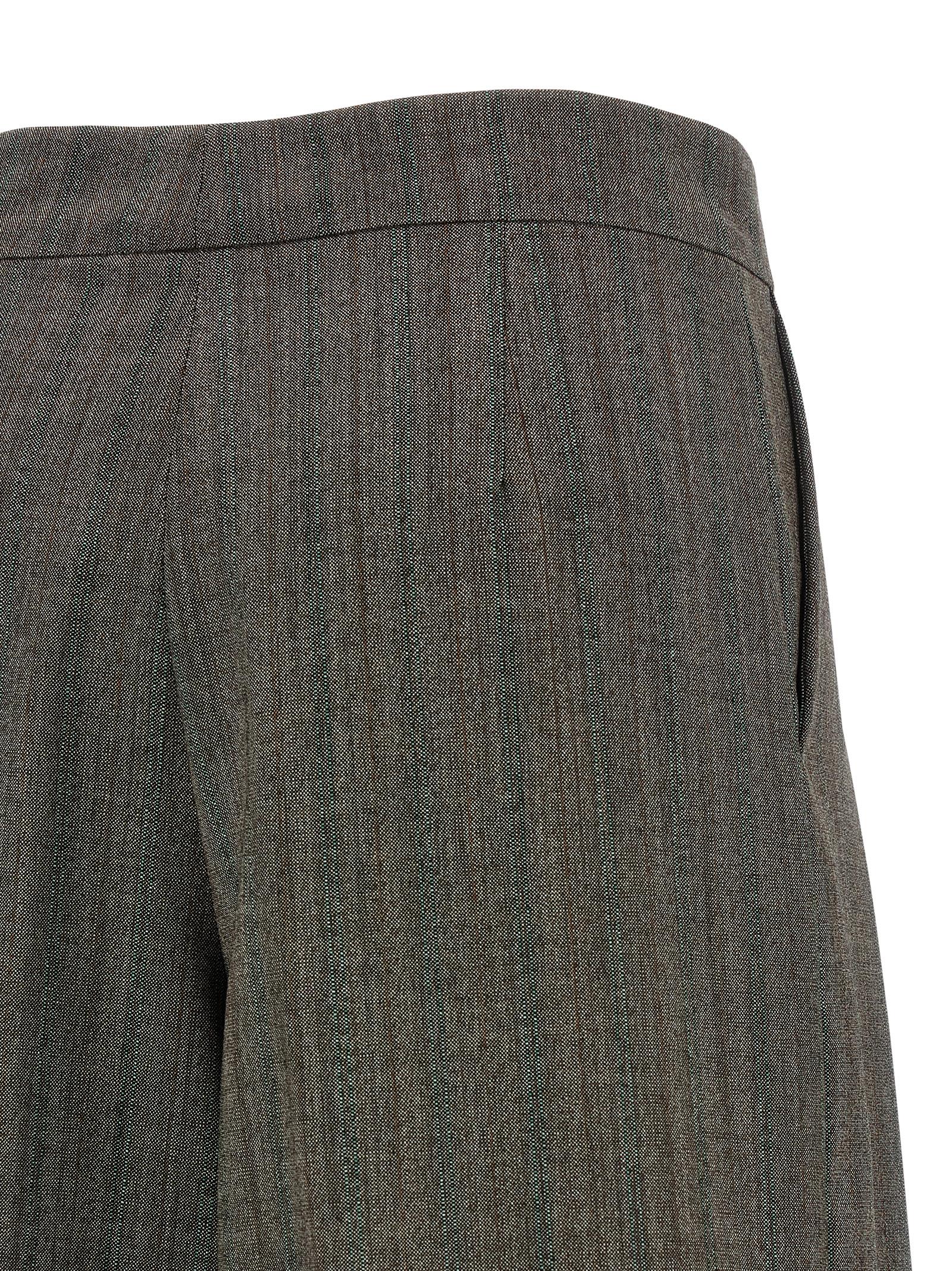 Dries Van Noten High Waist Wide Leg Trousers With Button Detail In Gray