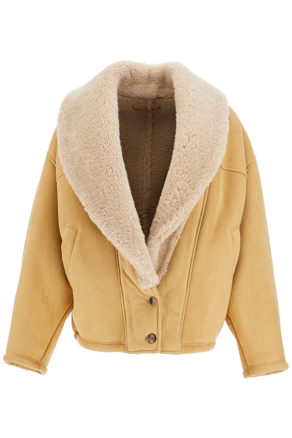 Shop Golden Goose Shearling Margot Jacket In Lark (beige)