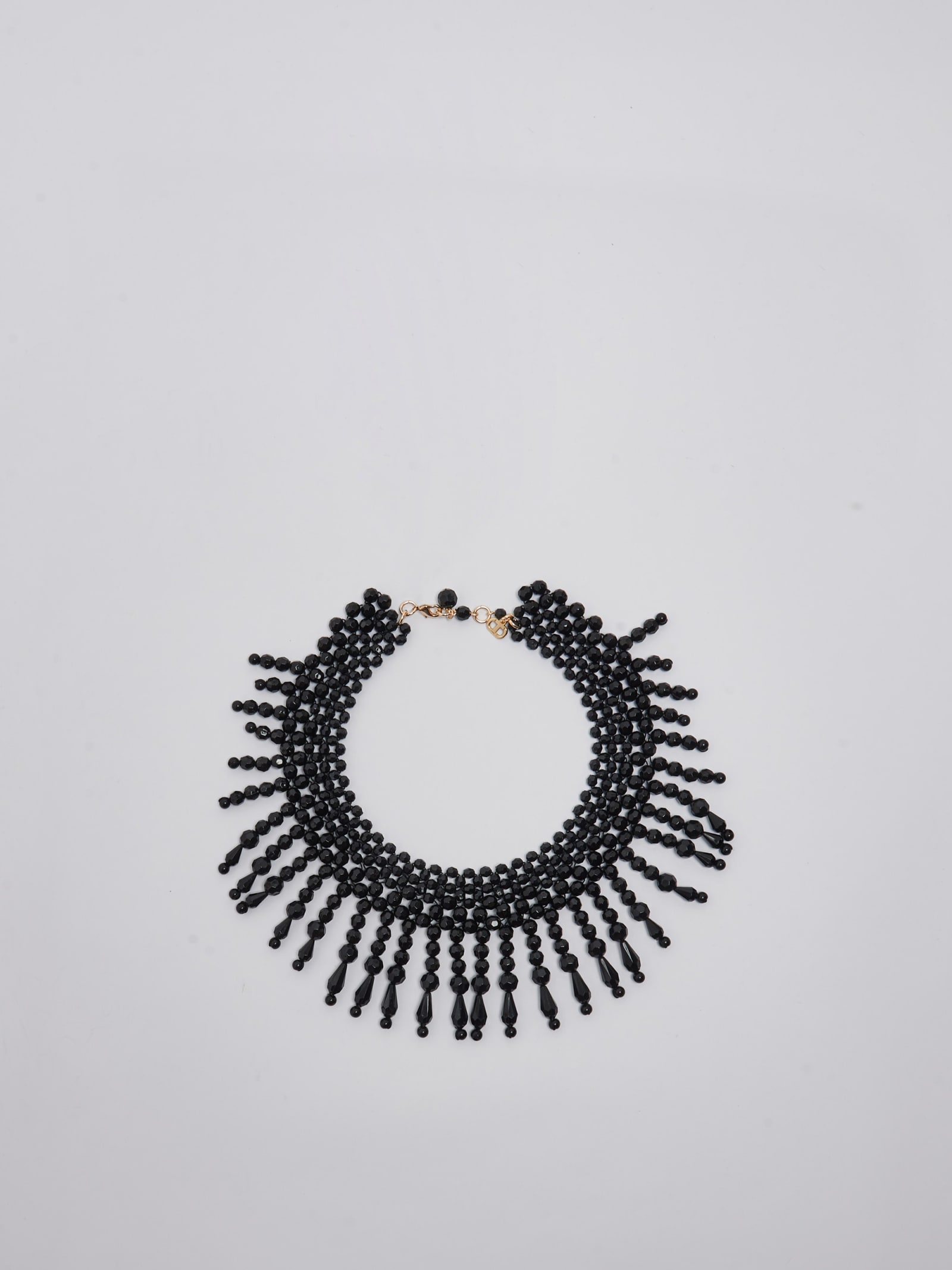 Shop Twinset Fabric Necklace In Nero