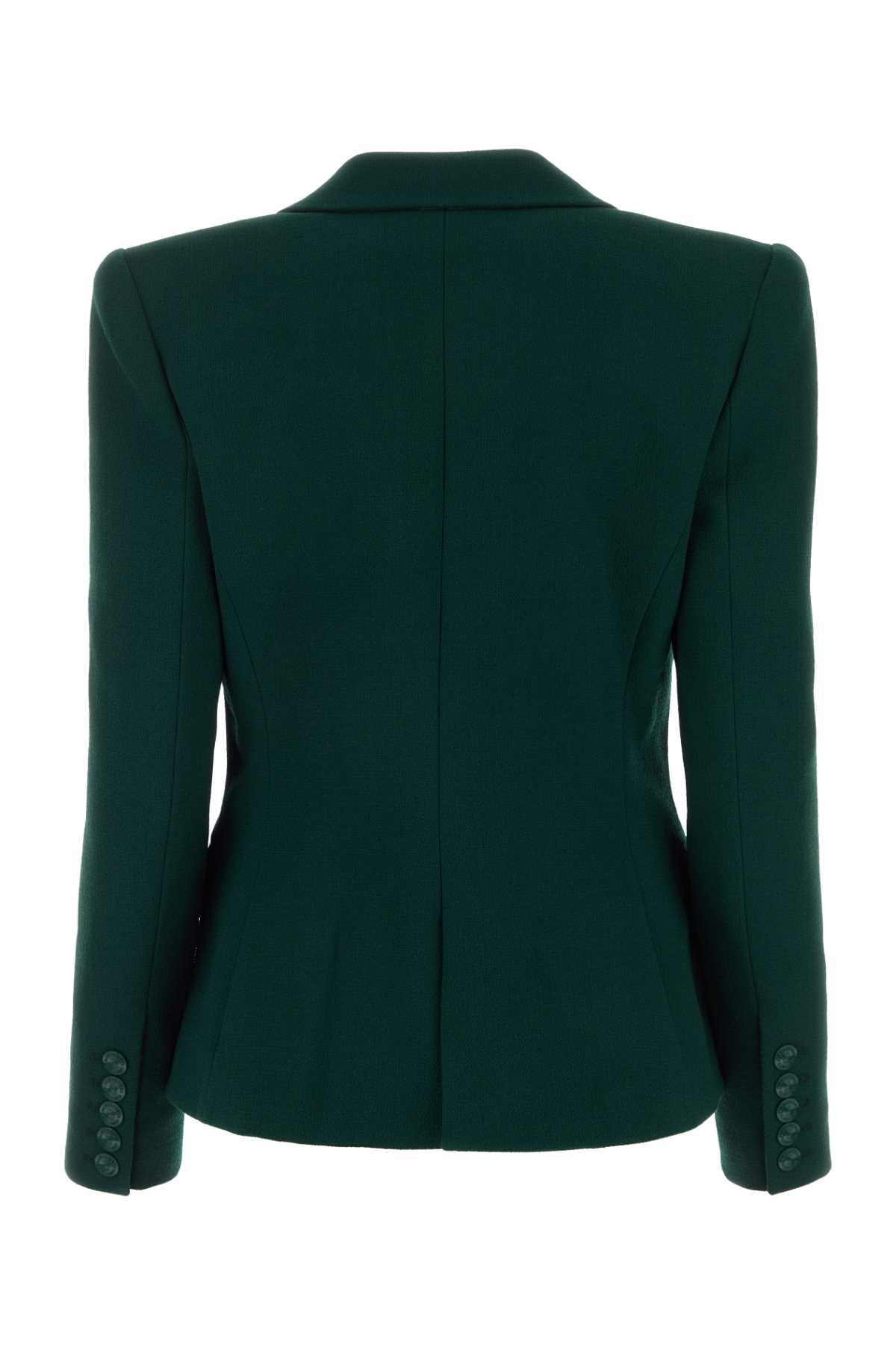 Alexandre Vauthier Dark Green Wool Blazer In Cypress