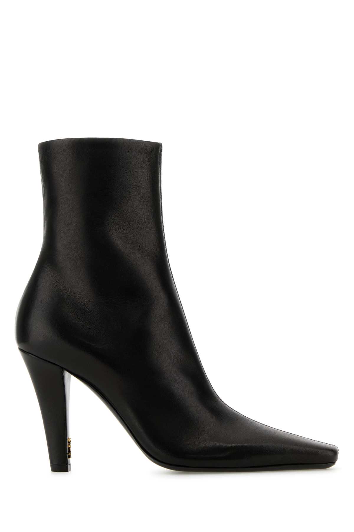 Shop Saint Laurent Black Leather Jill Ankle Boots In Nero