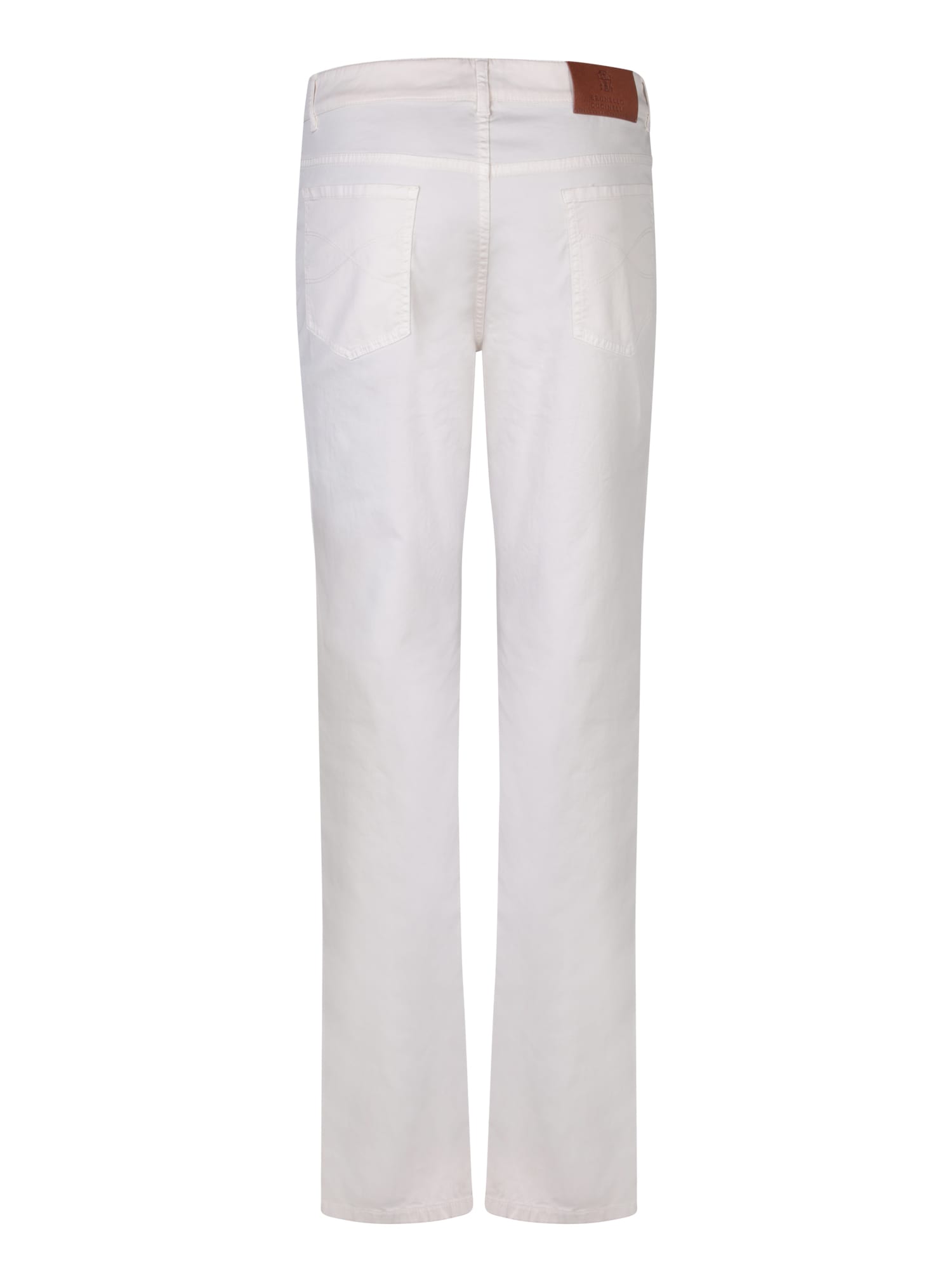 Shop Brunello Cucinelli Five Pockets Beige Trousers In White