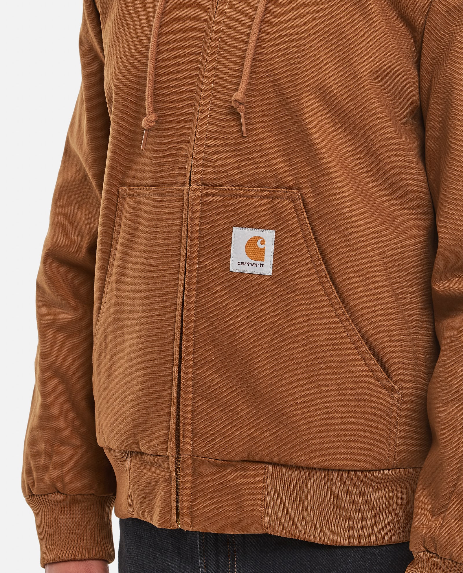 Carhartt Active Jacket With Hood And Pockets In Brown