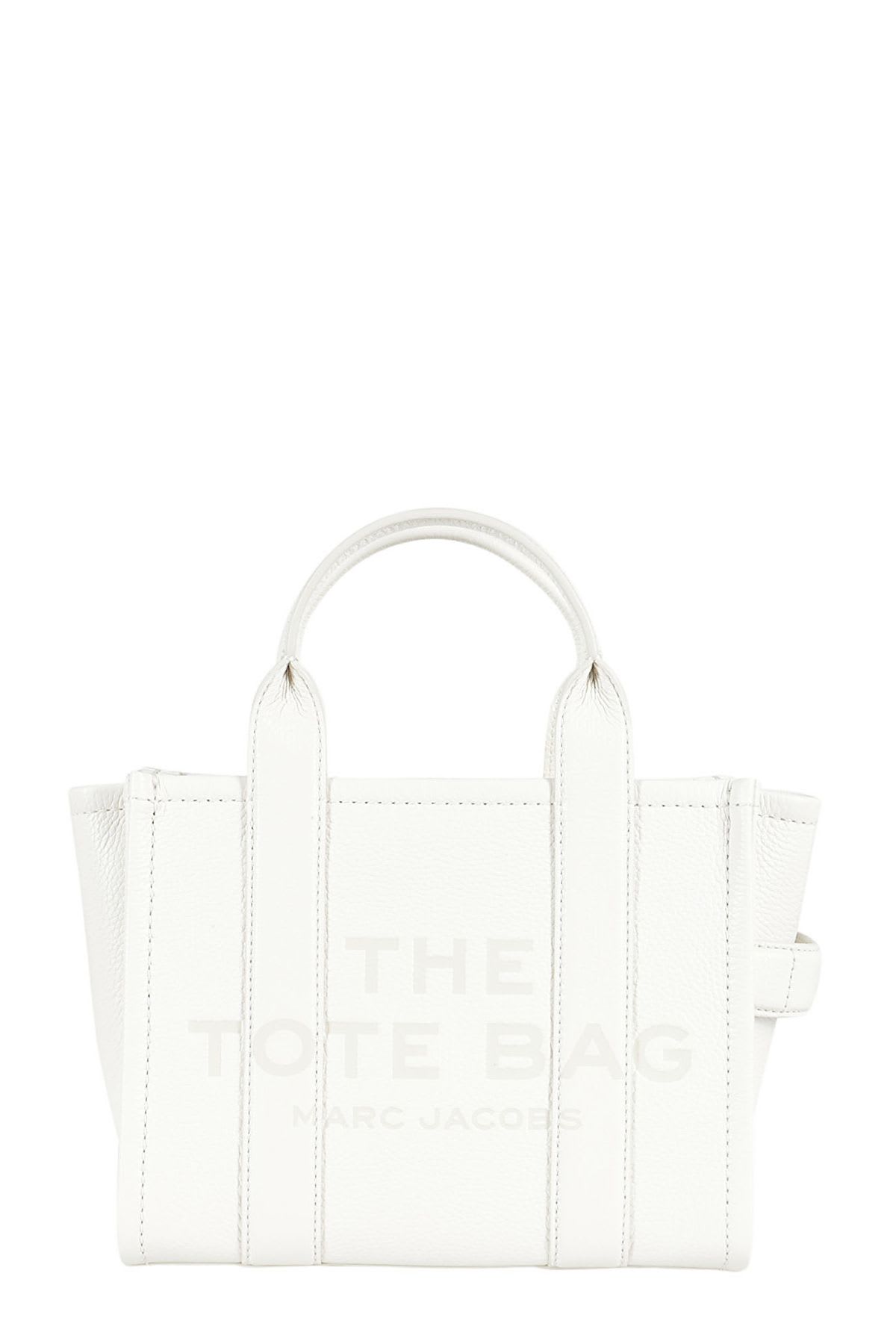 Shop Marc Jacobs The Small Tote In Cotton Silver