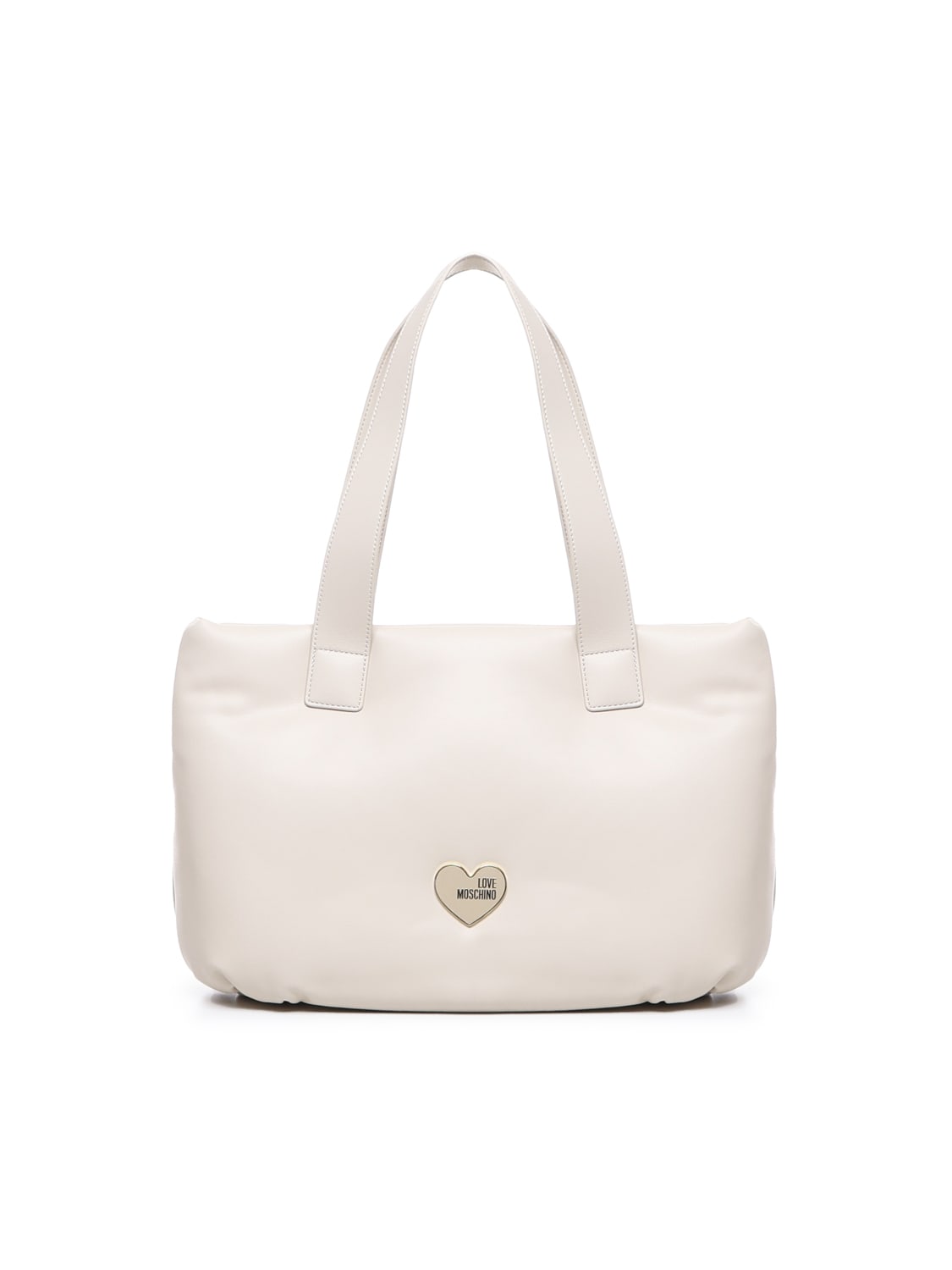 Shop Love Moschino Padded Bag With Logo In White