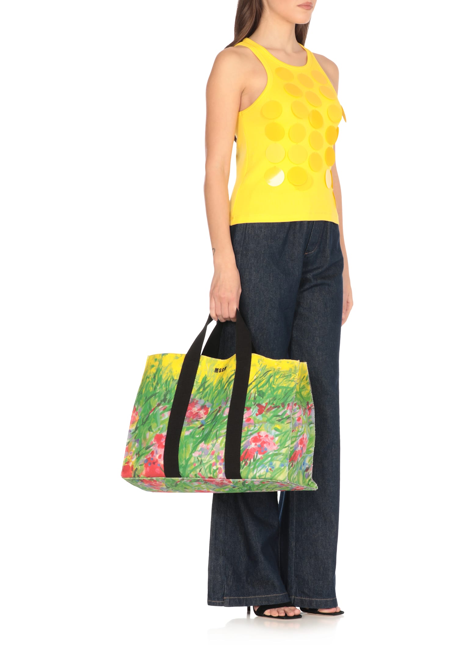 Msgm Multicolor Horizontal Tote Bag