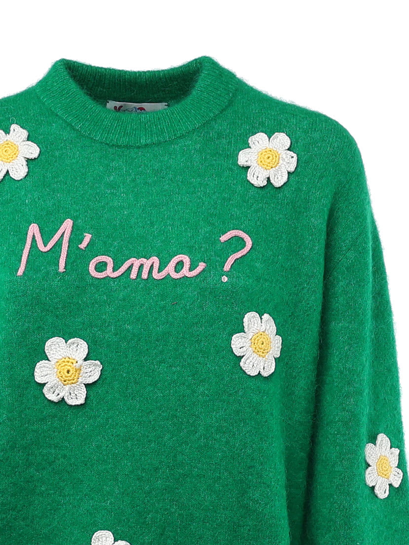 Shop Mc2 Saint Barth Mama? Knit In Green