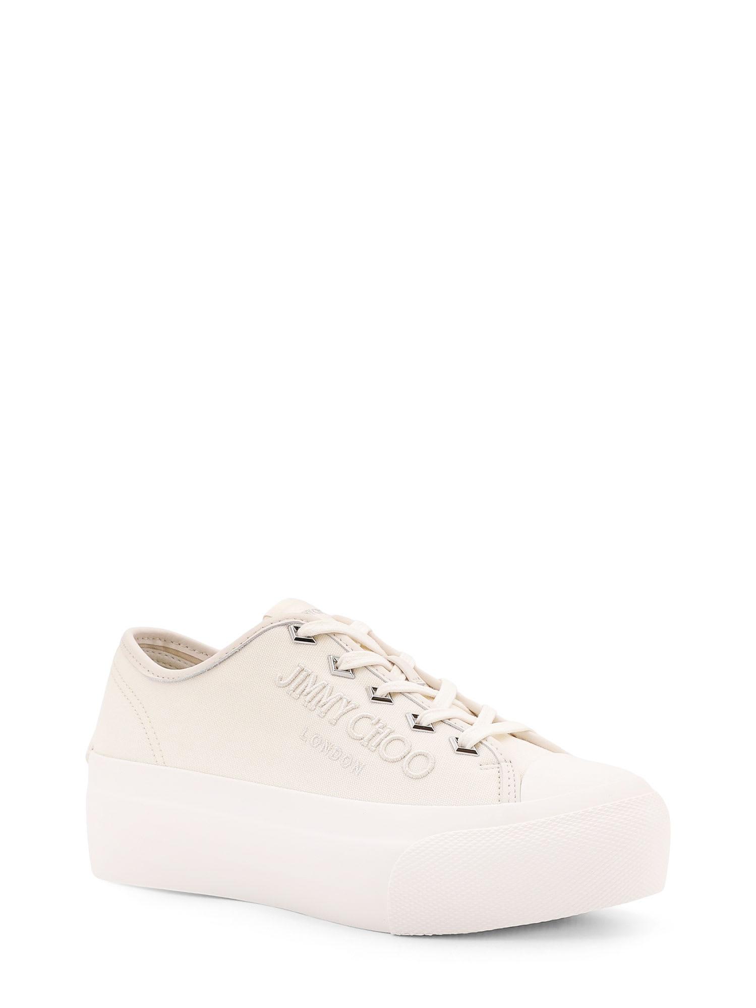 Jimmy Choo Palma Maxi Low-top Canvas Sneakers With Plateau