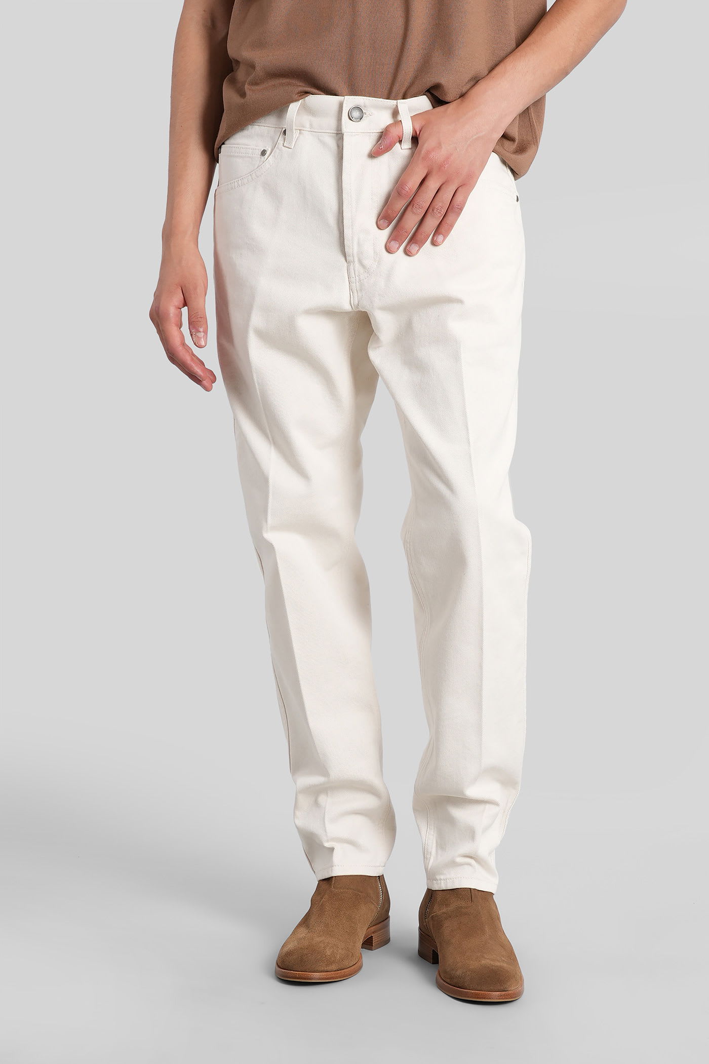 Jeans In Beige Denim