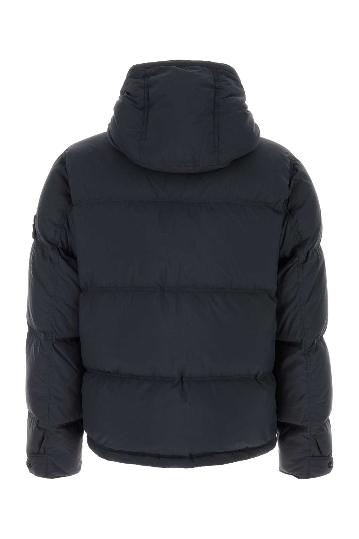 Stone Island Dark Blue Nylon Down Jacket In Blue