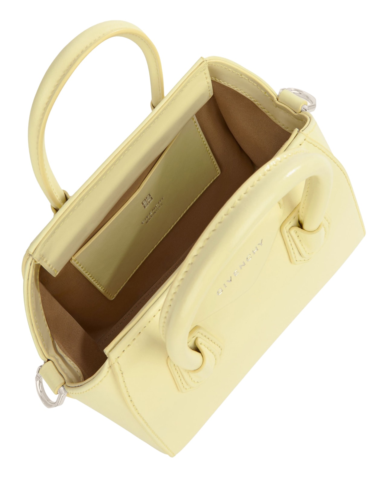 Shop Givenchy Antigona Toy Bag In Soft Yellow And Natural Beige Box Leather