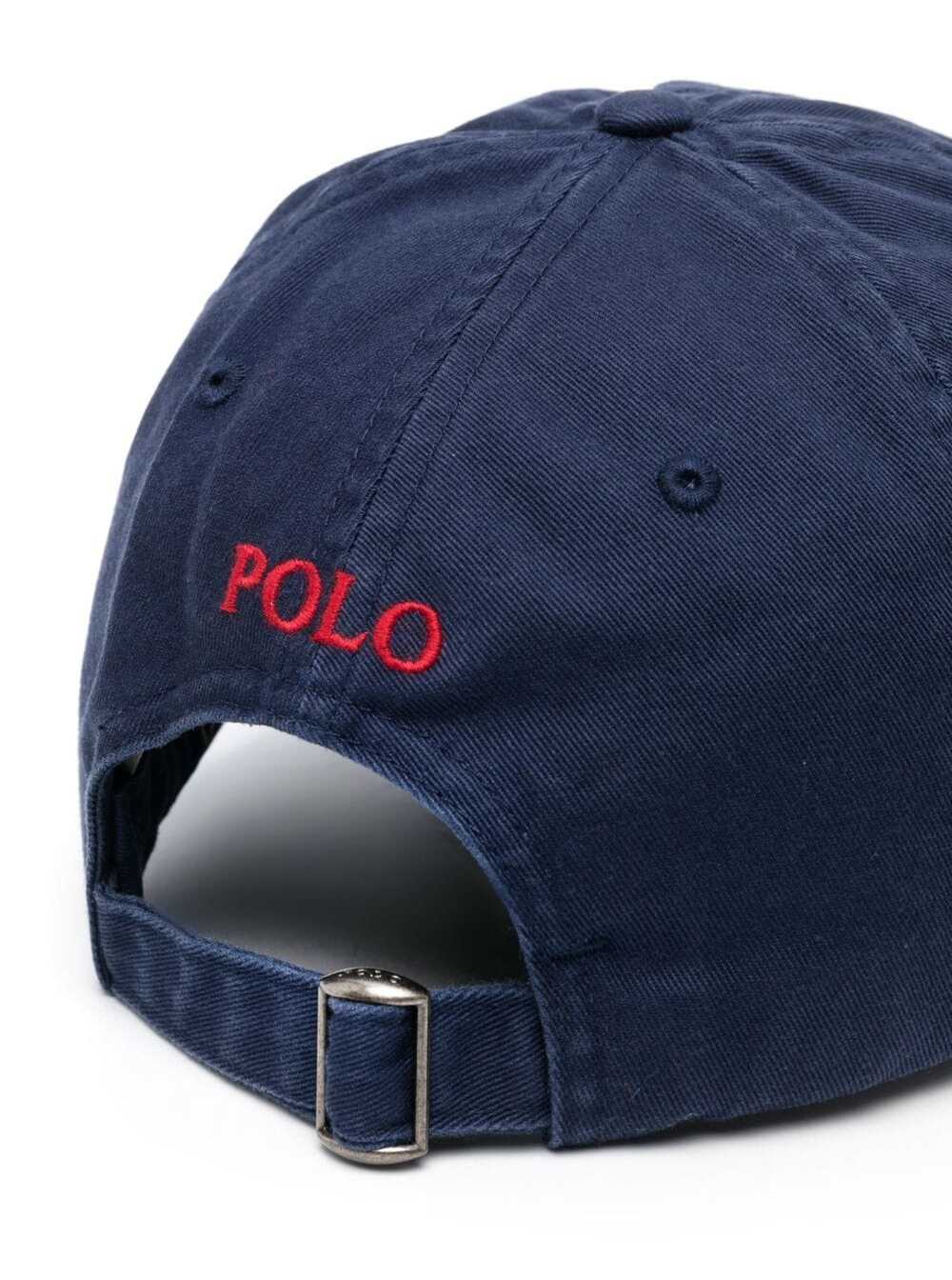 Shop Polo Ralph Lauren Blue Baseball Cap With Logo Embroidery In Cotton Man