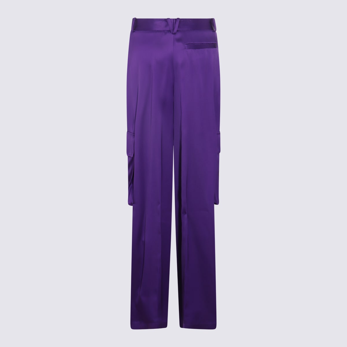 Shop Versace Purple Silk-viscose Blend Cargo Trousers In Bright Dark Orchid