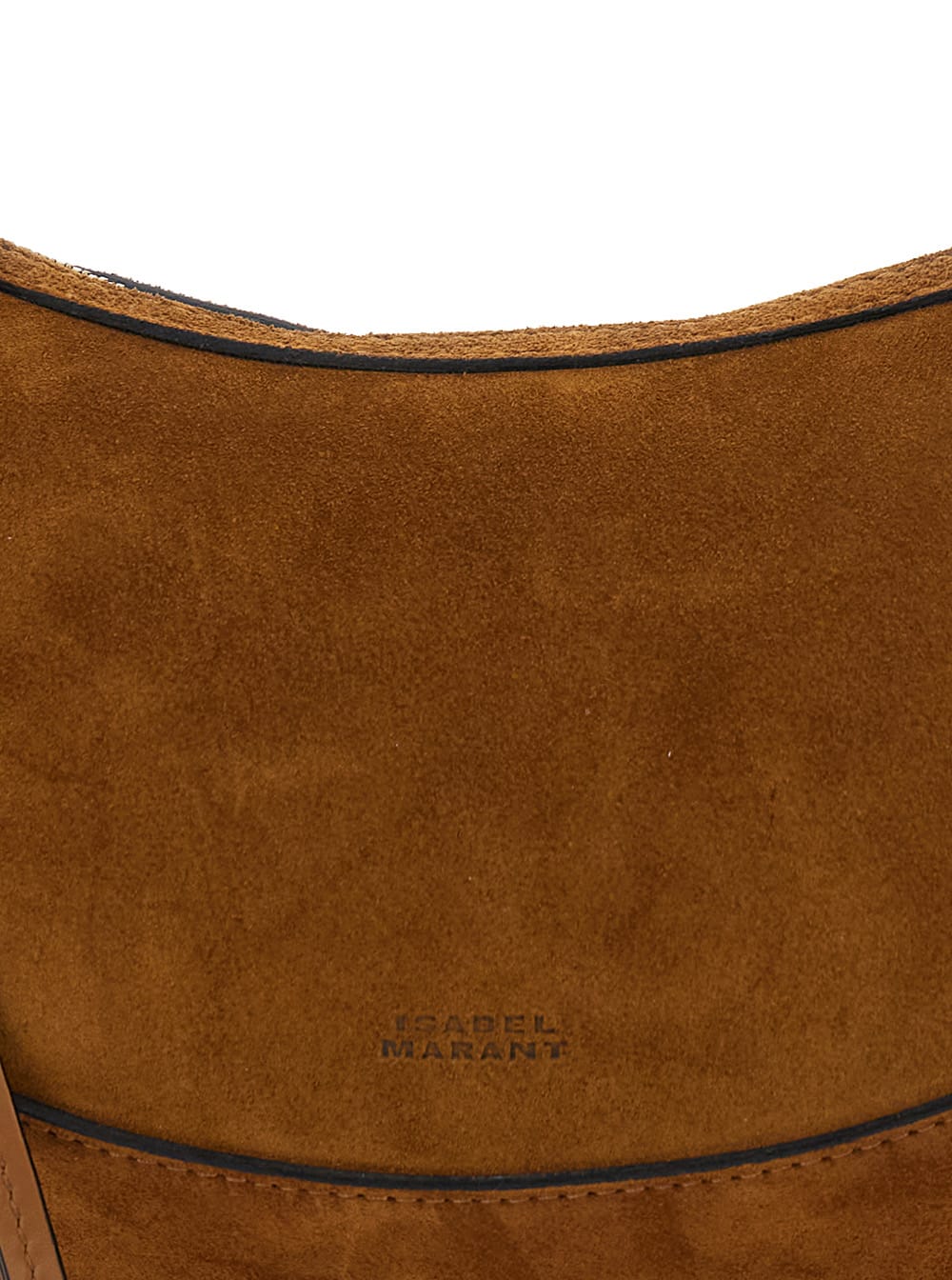 Isabel Marant Oskan Moon Brown Crossbody Bag With Front Logo Print In Suede Woman In Brown