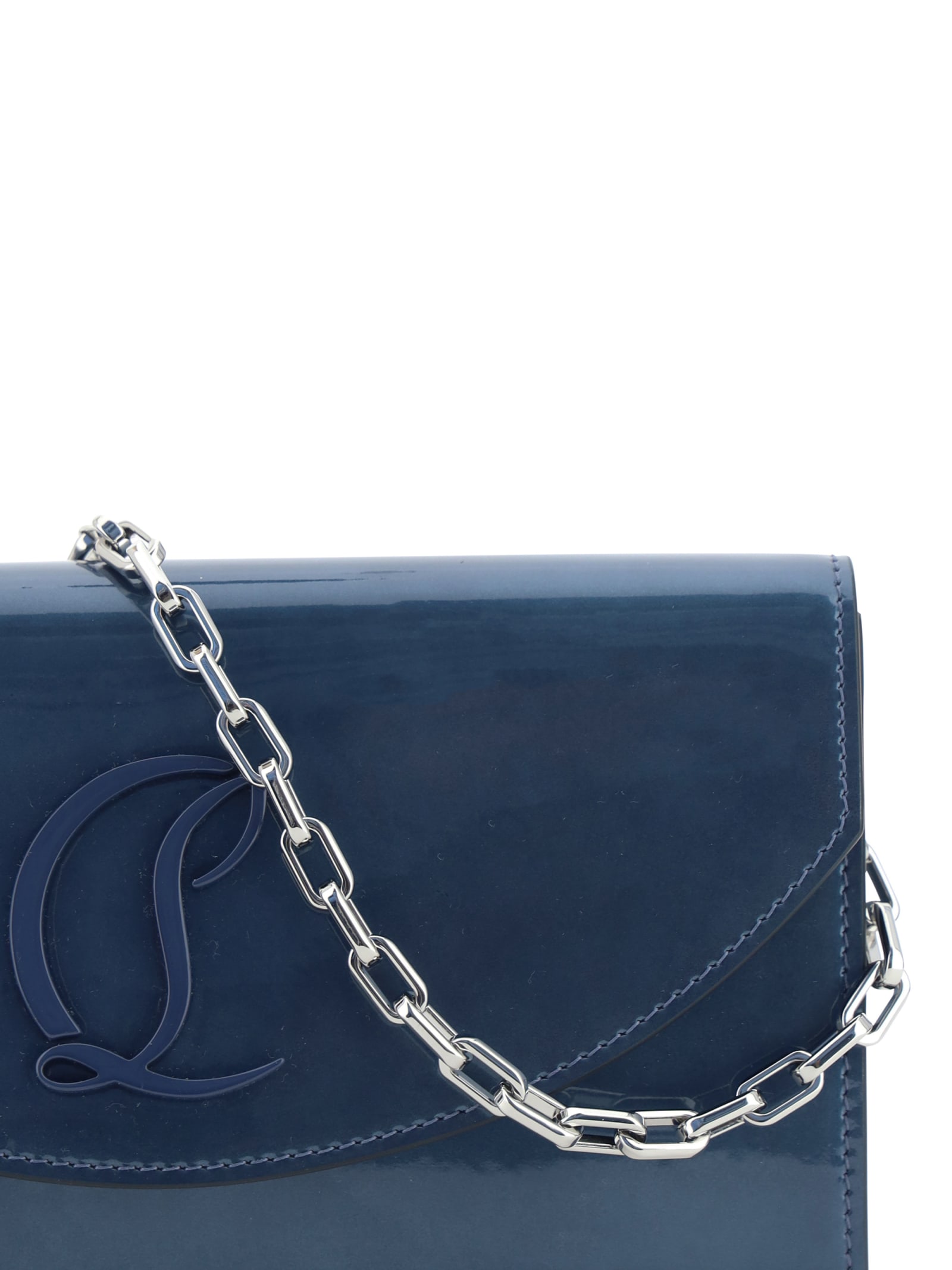 Shop Christian Louboutin Loubi 54 Pouch Bag In Denim/denim