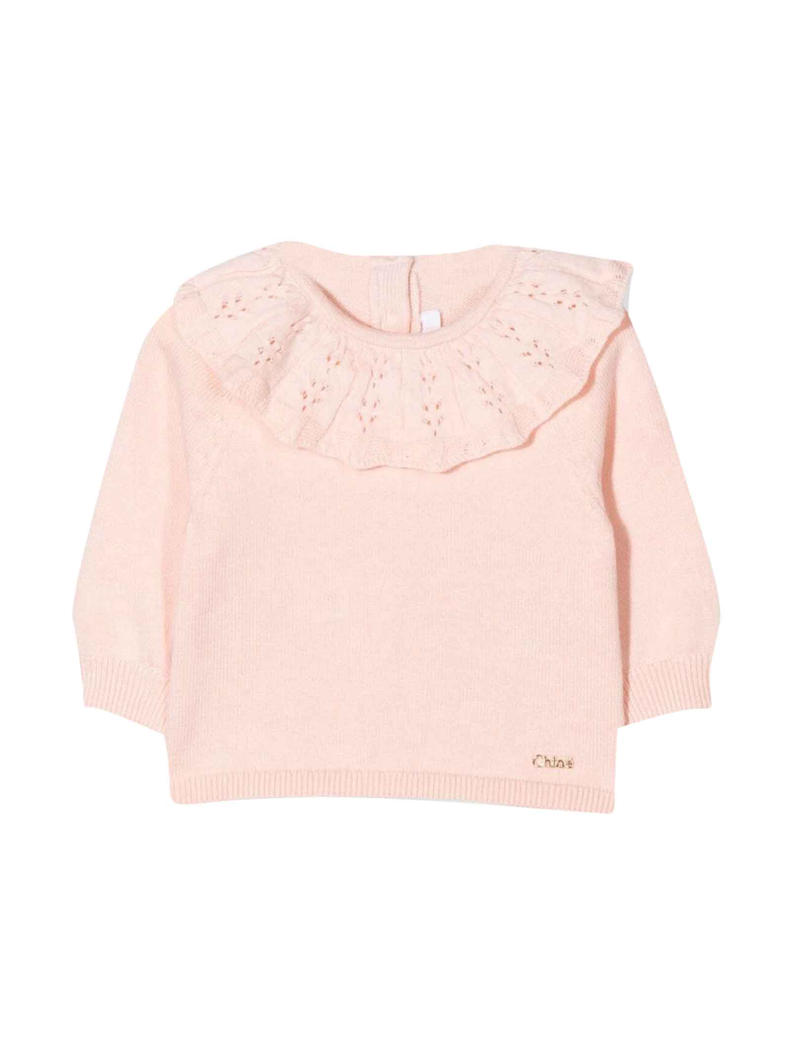 Chloé Pink Sweater Baby Girl Chloè Kids