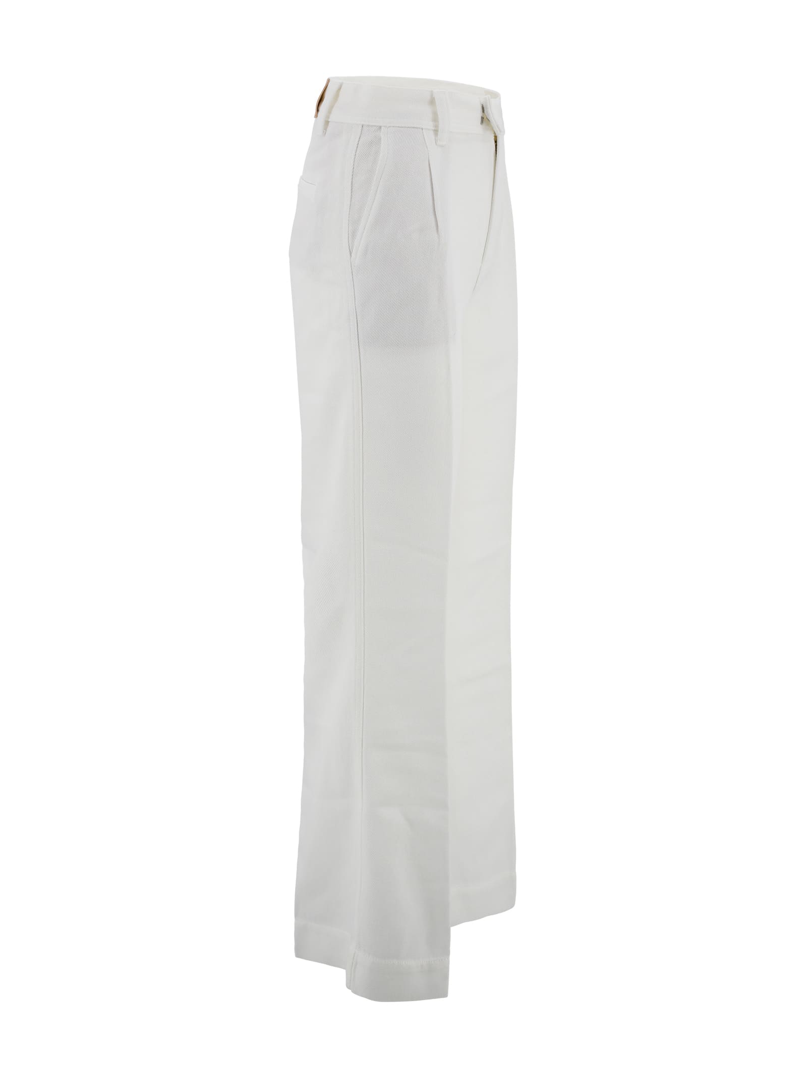 Shop 7 For All Mankind Pleated Trouser Colored Tencel In White