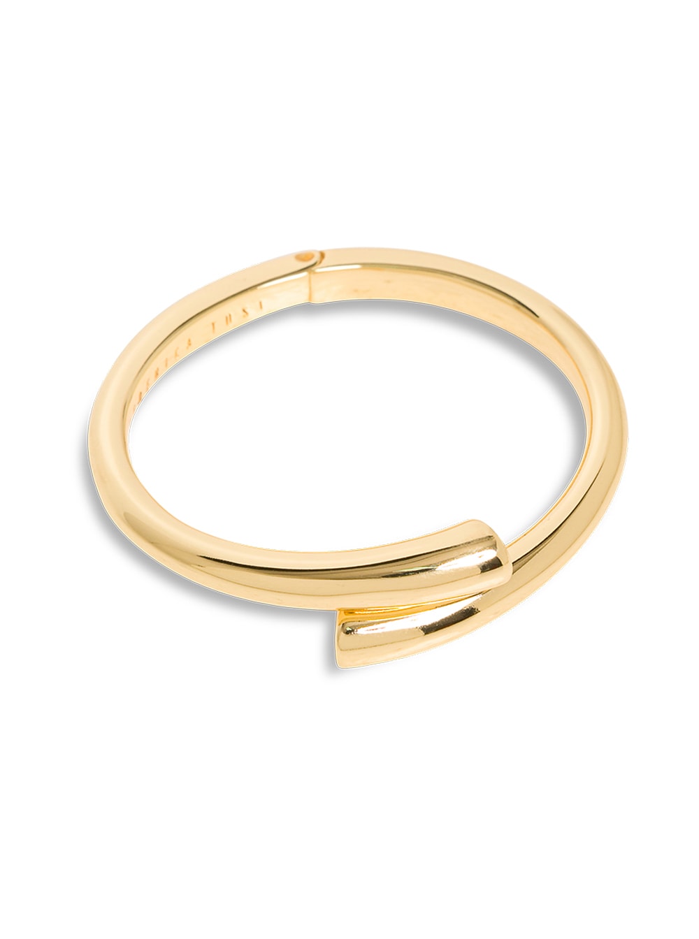 Shop Federica Tosi Tube Bracelet In Gold Colored Brass In Metallic
