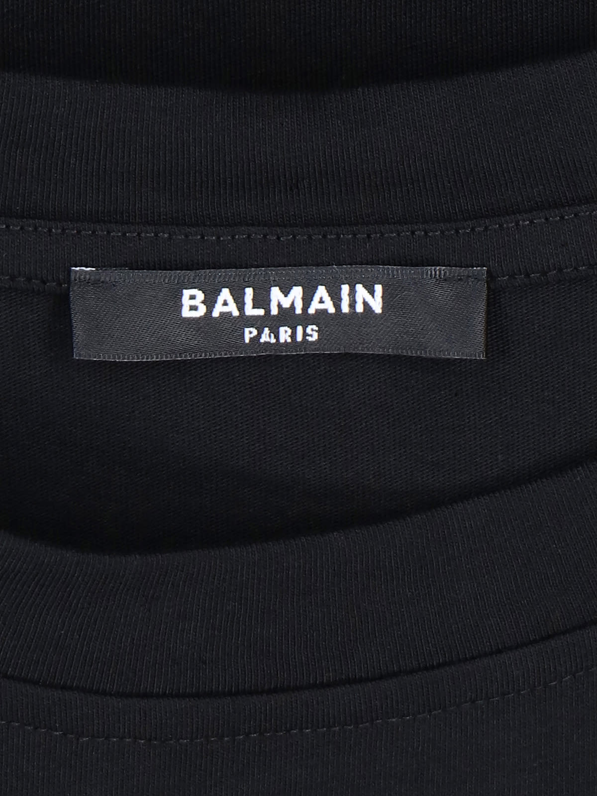 Shop Balmain Logo Crop T-shirt In Black