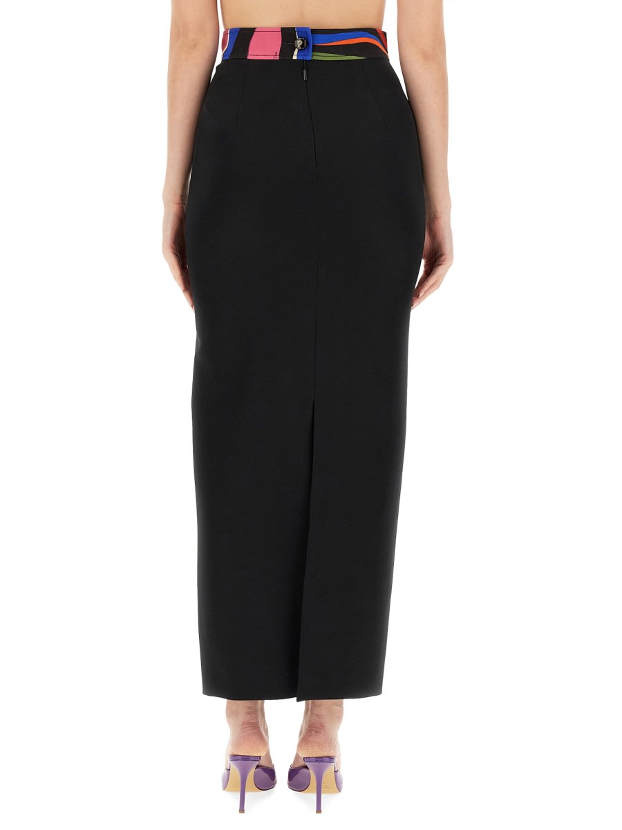 Shop Pucci Crepe Skirt In Black