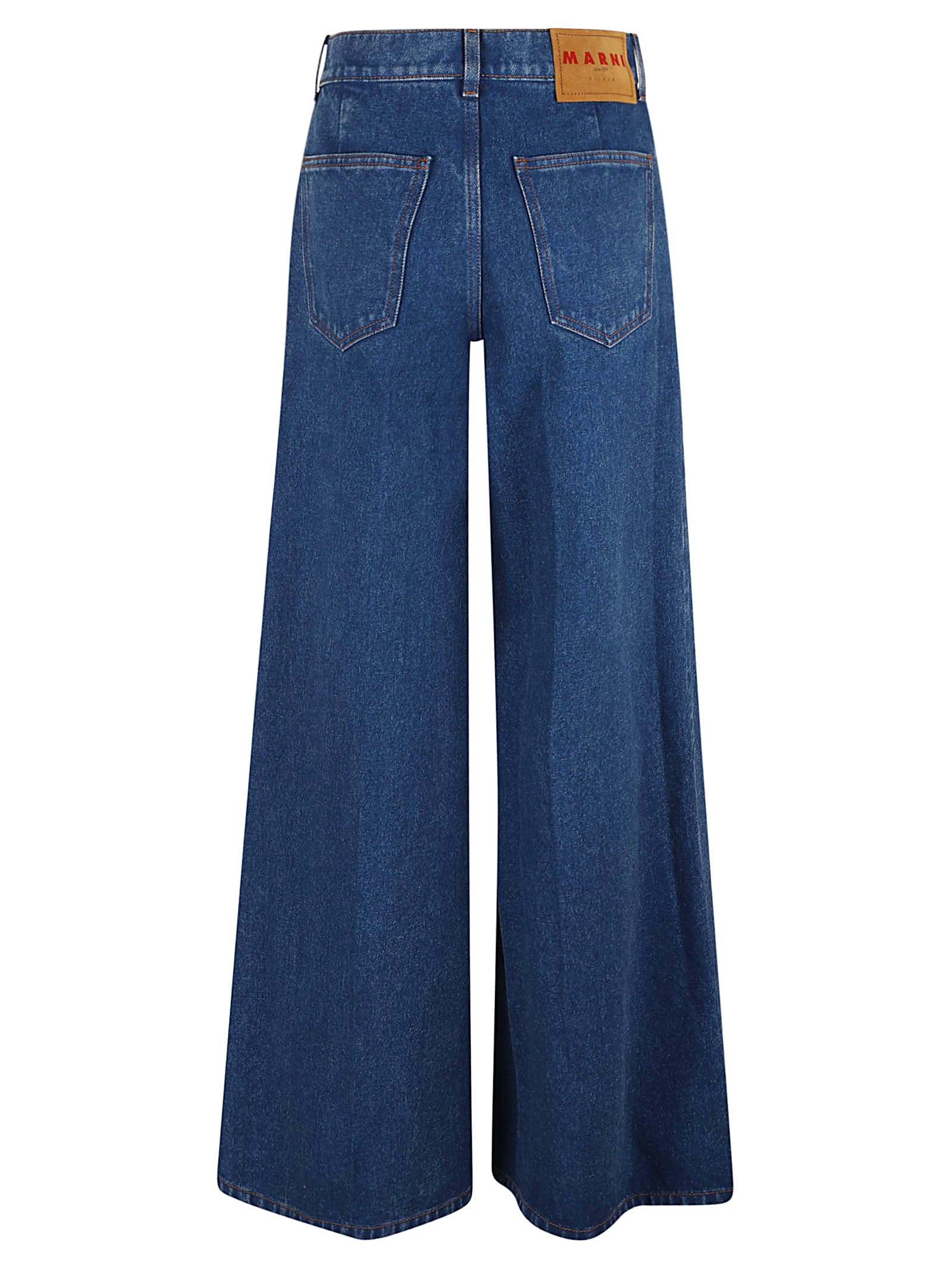 Shop Marni Bleached Coated Jeans In Ocean