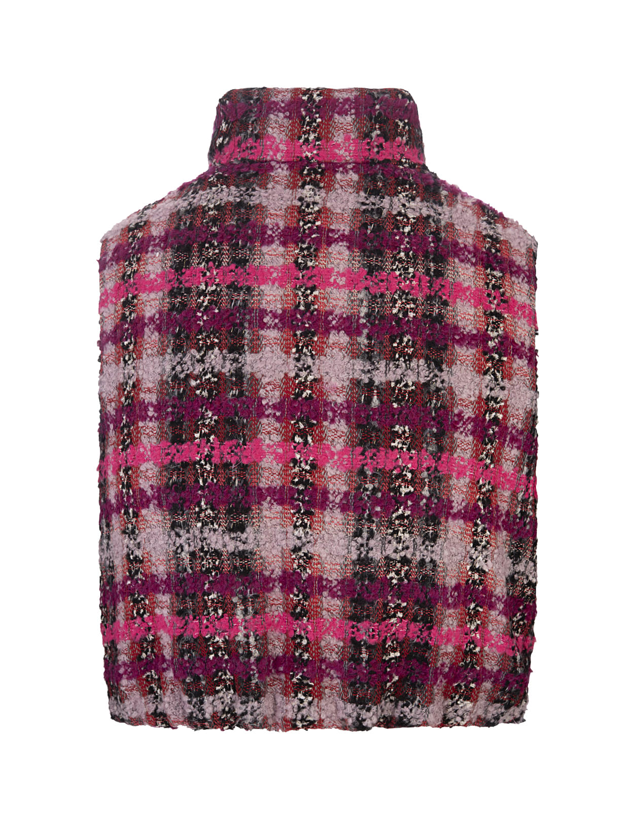 Shop Khrisjoy Fuchsia Tweed Joy Cropped Vest In Pink