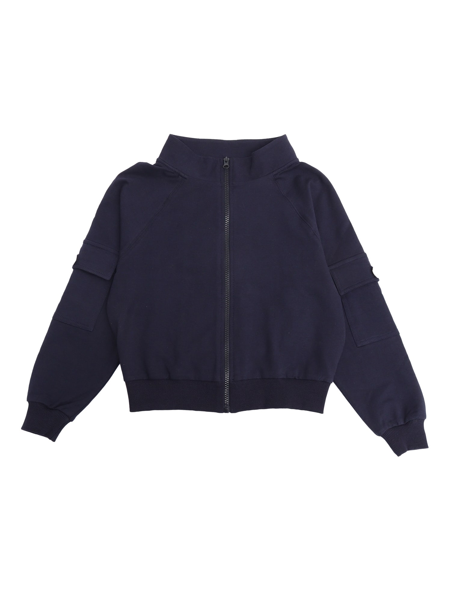 Monnalisa Sweatshirt With Pockets In Blue
