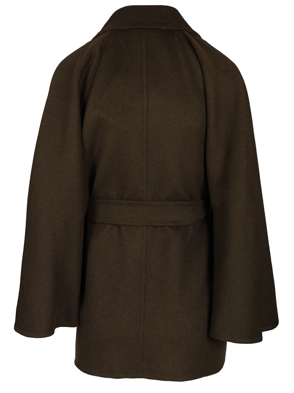 Max Mara Short Robe Coat In Brown