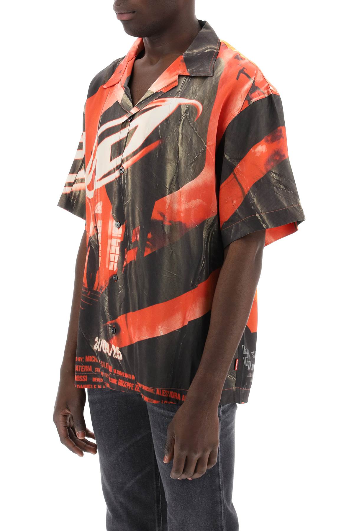 Shop Diesel Bowling Shirt By S In Dp Black (black)