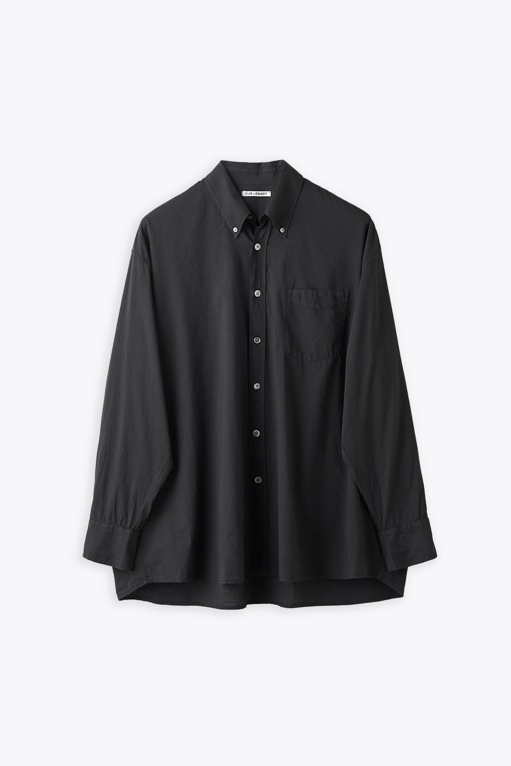 Shop Our Legacy Borrowed Bd Shirt Black Cotton Voile Button-down Shirt - Borrowed Bd Shirt In Nero