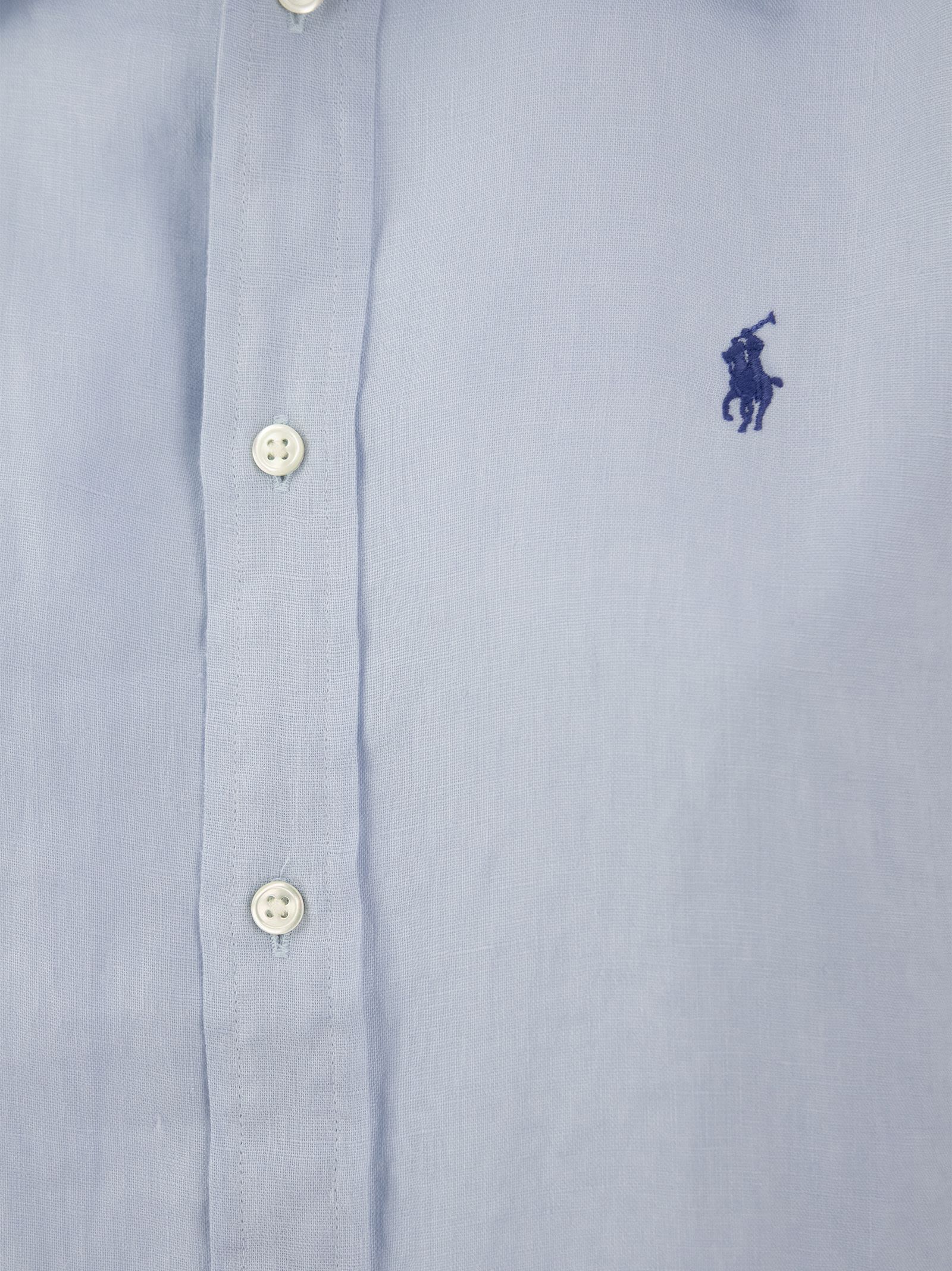 Polo Ralph Lauren Relaxed-fit Short Shirt In Light Blue Linen In Light Blue