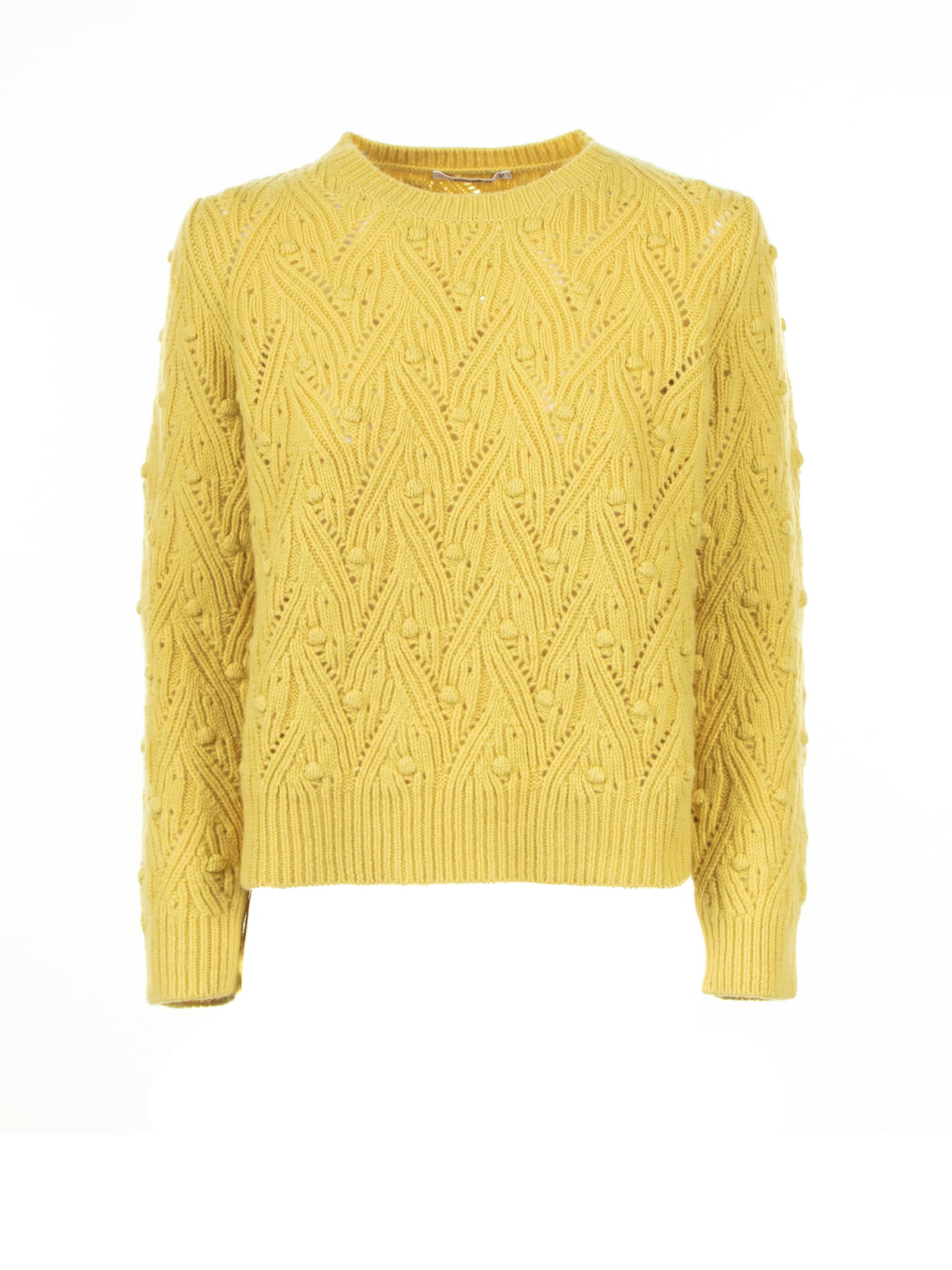 Kangra Yellow Crewneck Sweater In White