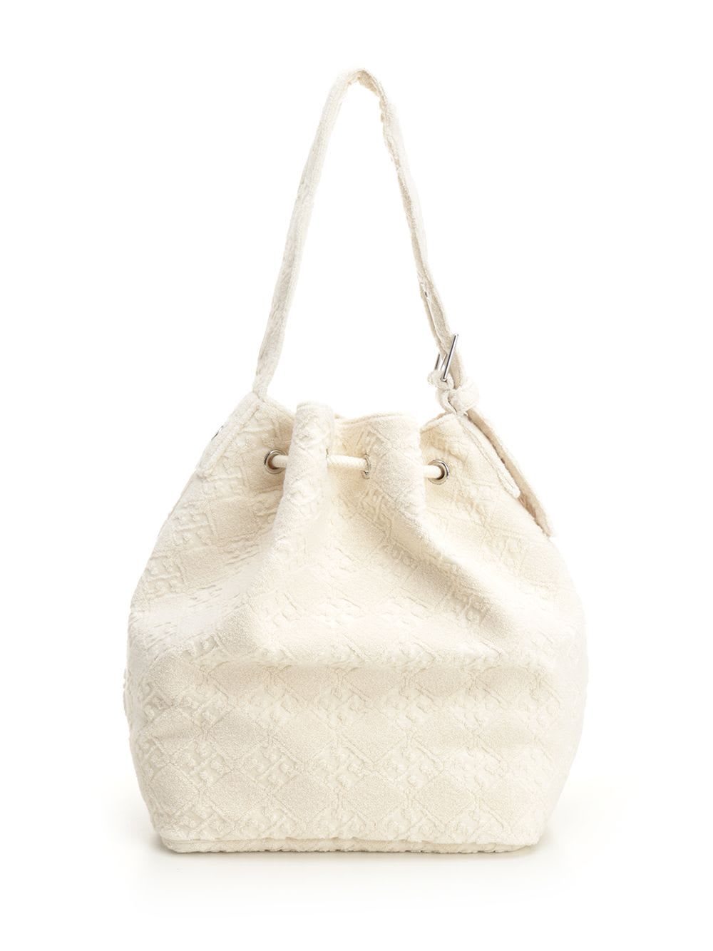 Tory Burch T Monogram Terry Oversized Bucket Bag Handbags Beige In Neutral