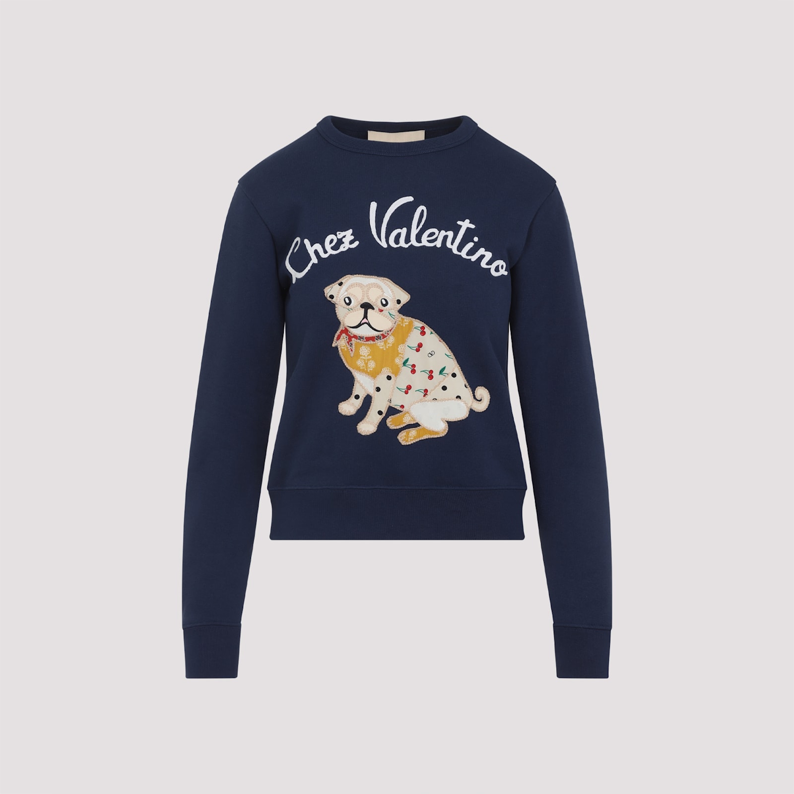 Valentino Cotton Sweatshirt In Blue