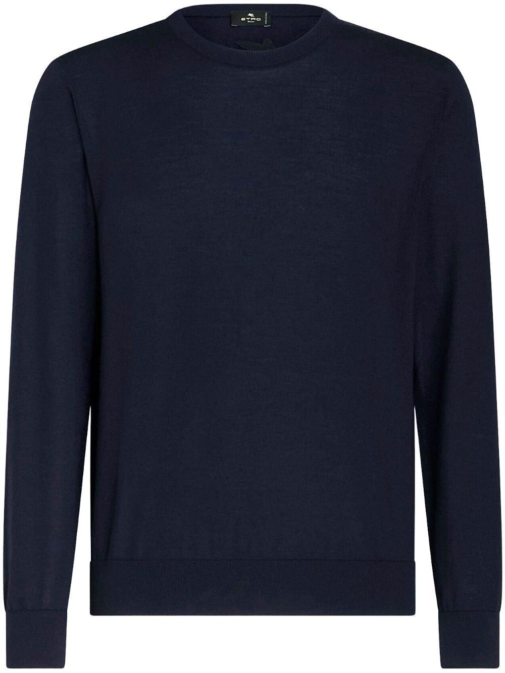 Shop Etro Logo-embroidered Sleeved Knitted Jumper In Black