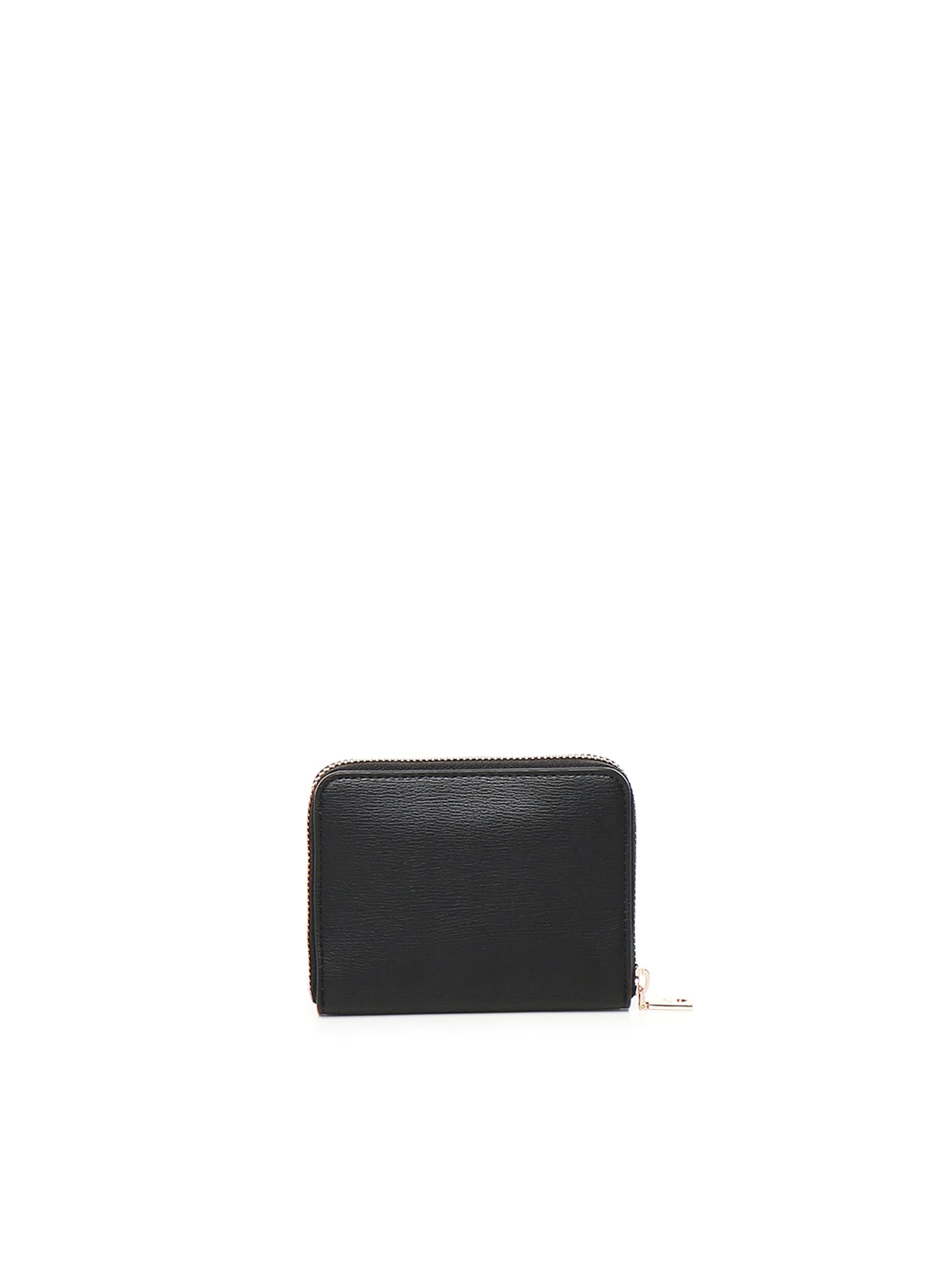 Love Moschino Zip Around Wallet With Logo In Black