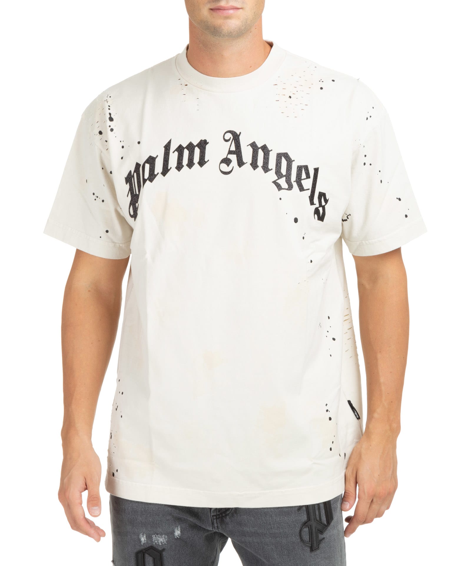 Palm Angels Curved Logo Cotton T-shirt