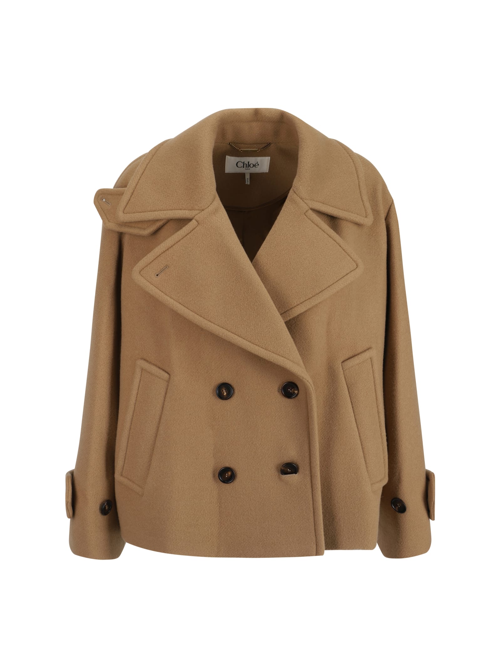 Shop Chloé Chloè Coat In Worn Brown