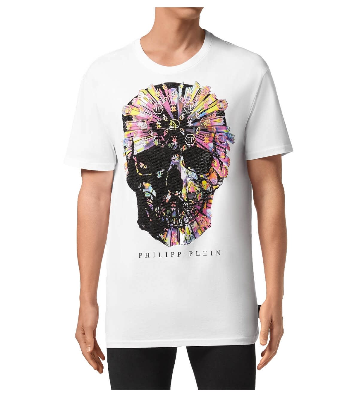 Philipp Plein Ss Colorful Skull White T-shirt