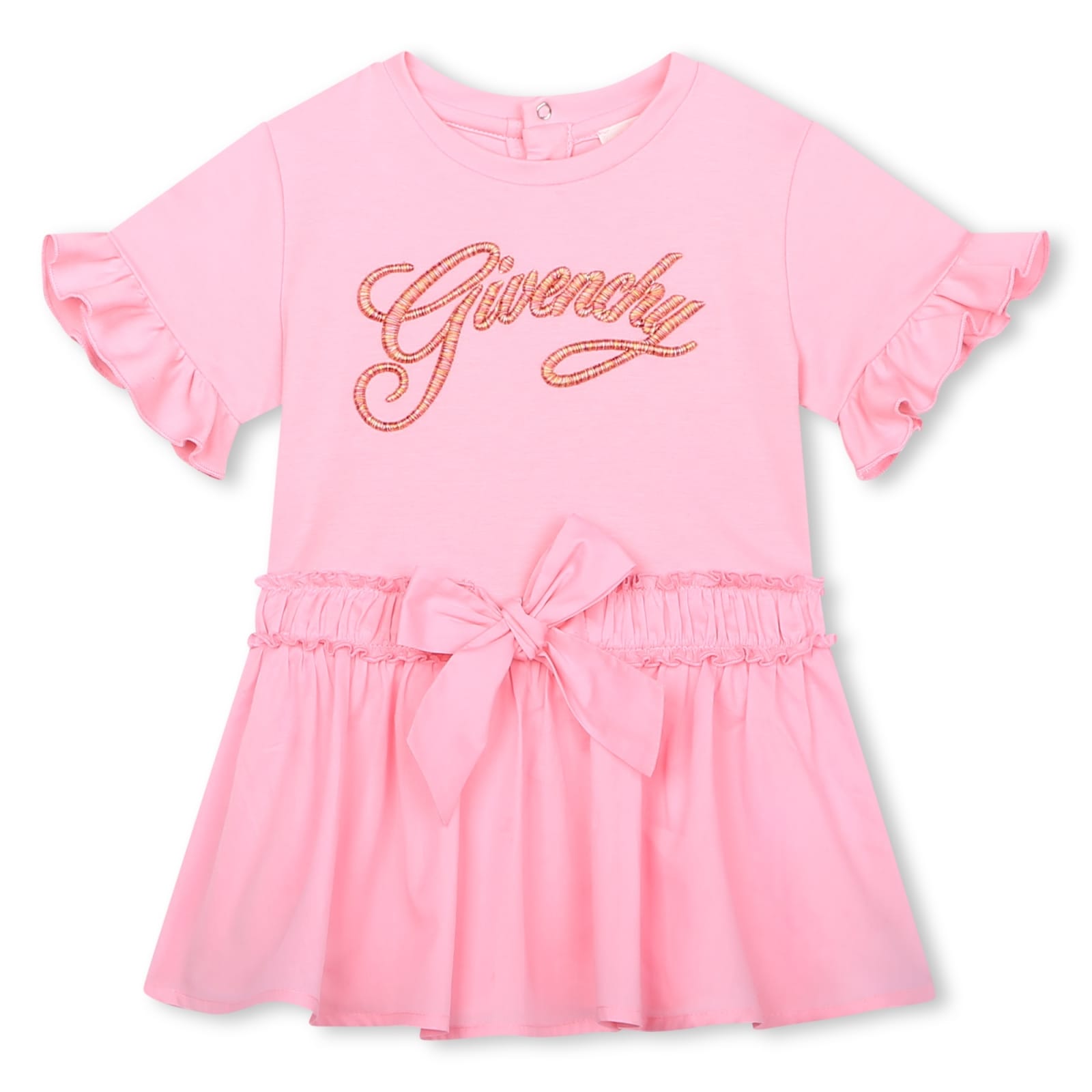 Shop Givenchy Flared Dress With Embroidery In Pink