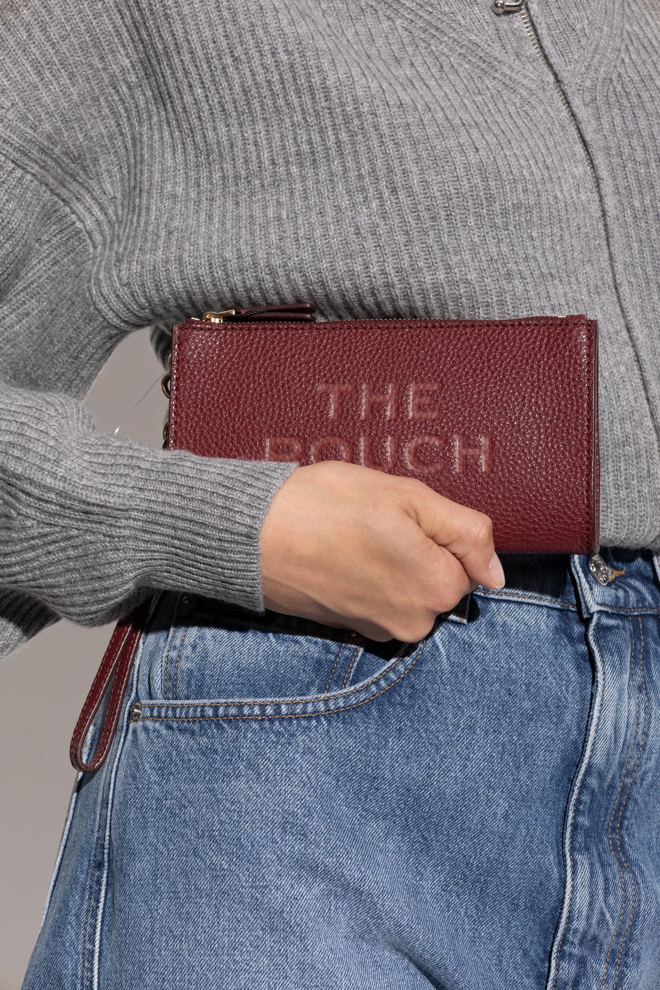 Marc Jacobs Embossed Zip Pouch In Burgundy