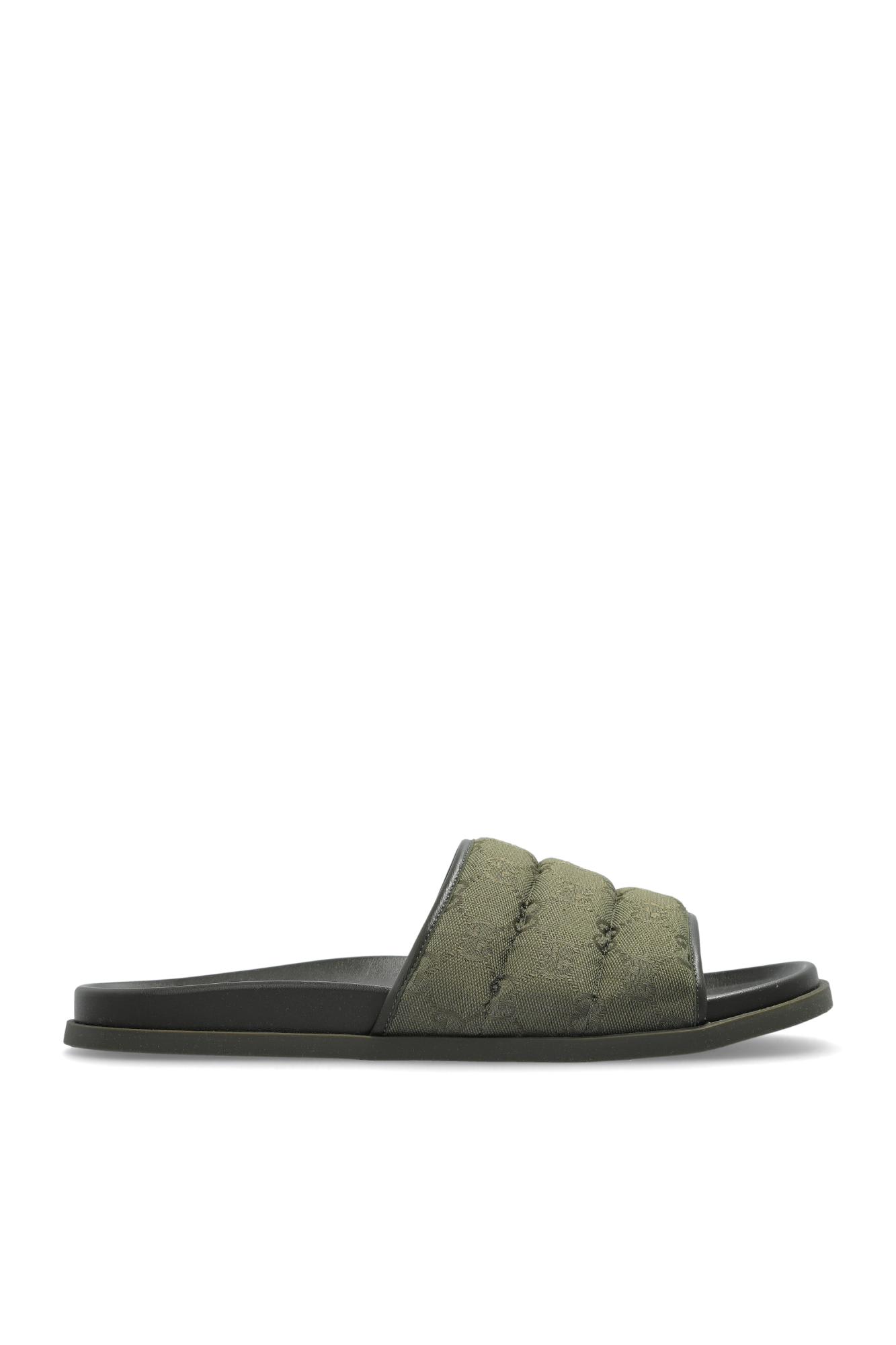 Gucci Green Open Toe Slides In Green
