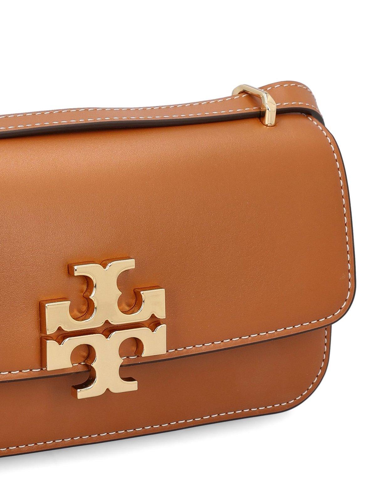 Shop Tory Burch Convertible Eleanor Foldover Top Small Shoulder Bag In Whiskey