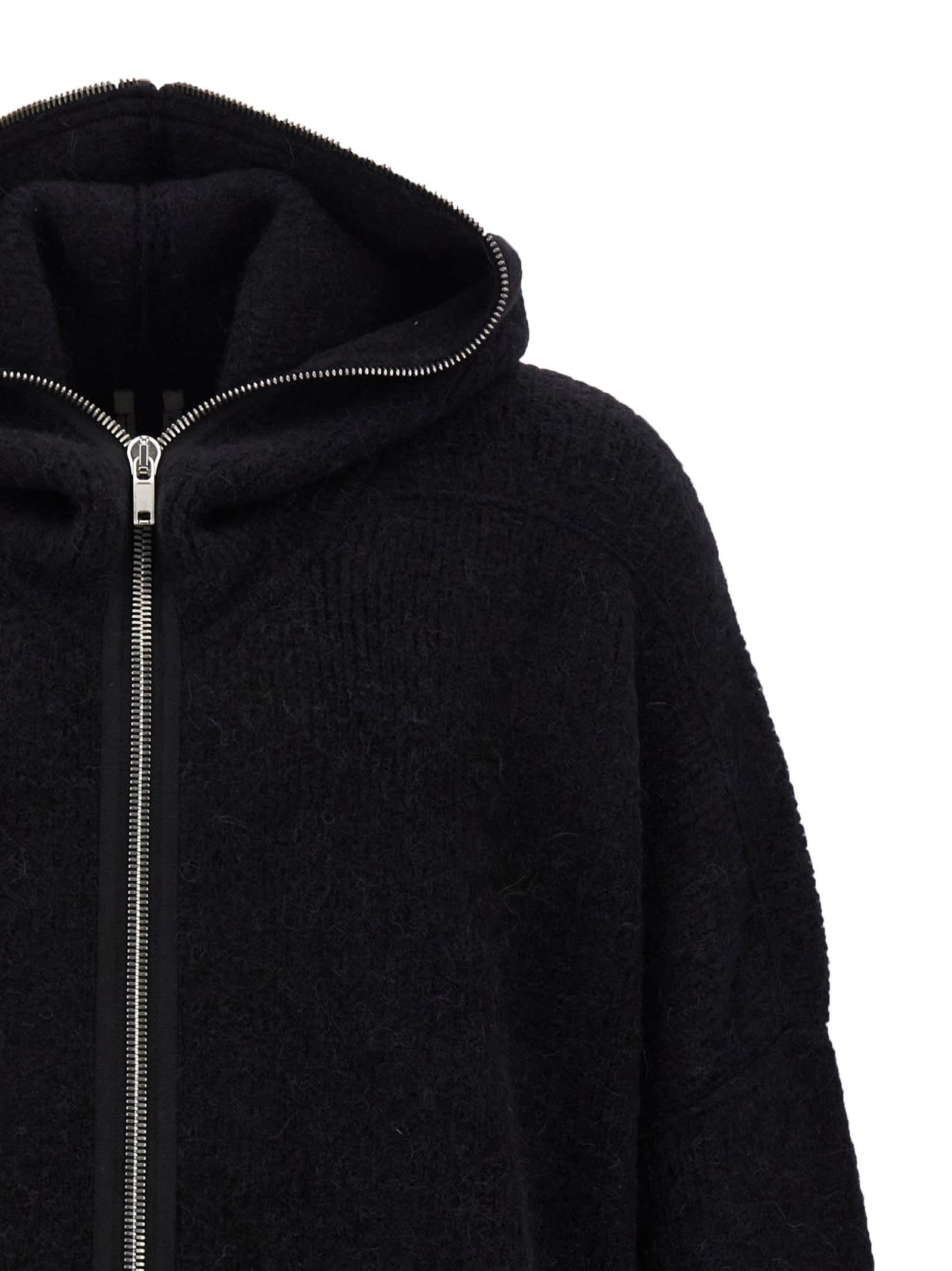 Shop Rick Owens Gimp Hooded Cardigan In Black