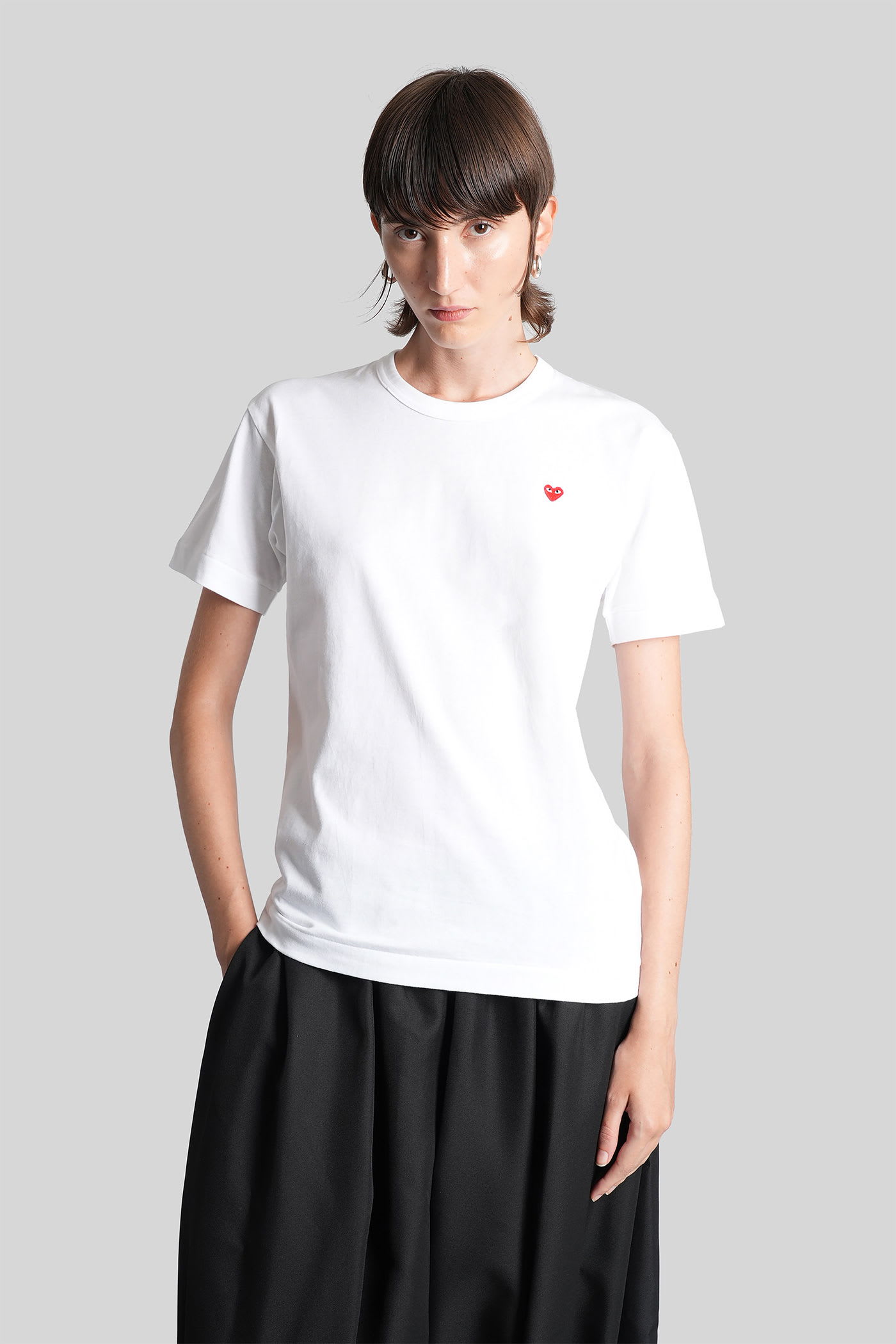 Comme Des Garçons Play White Invader Edition T-shirt In White