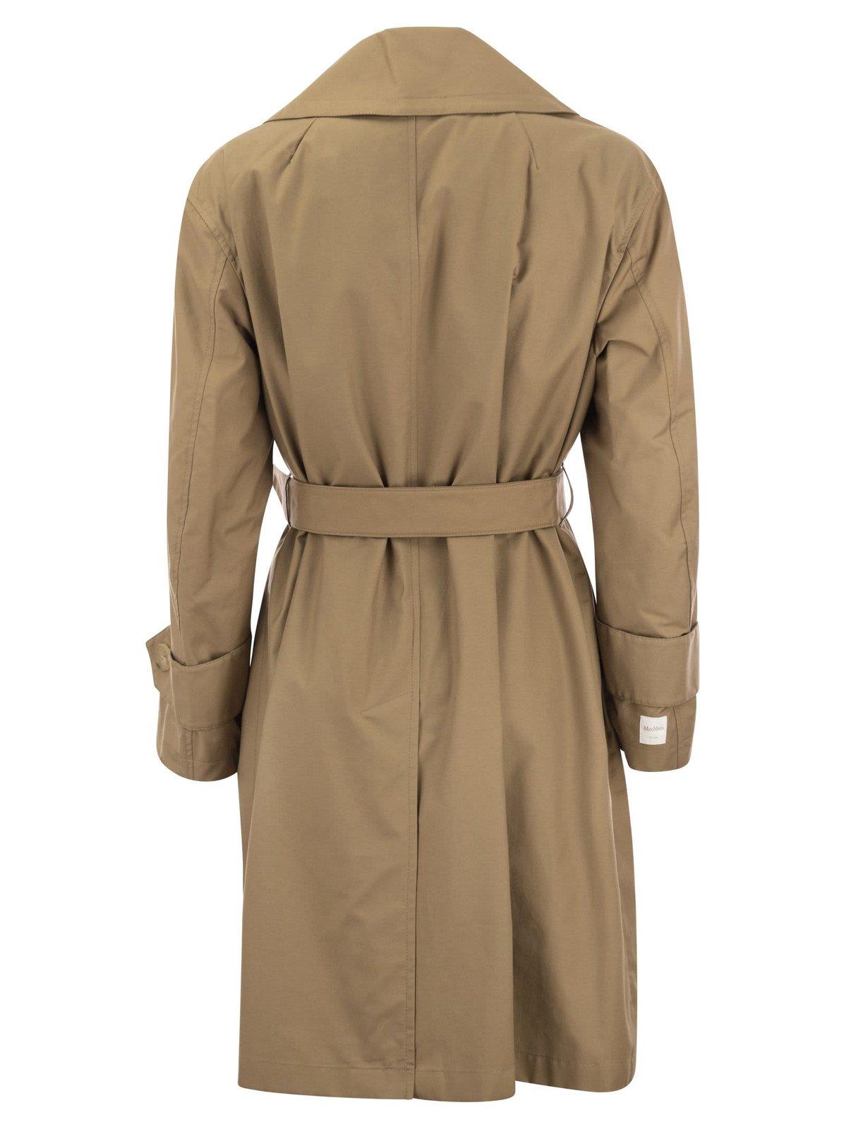 Shop Max Mara The Cube Double-breasted Trench Coat In Camel