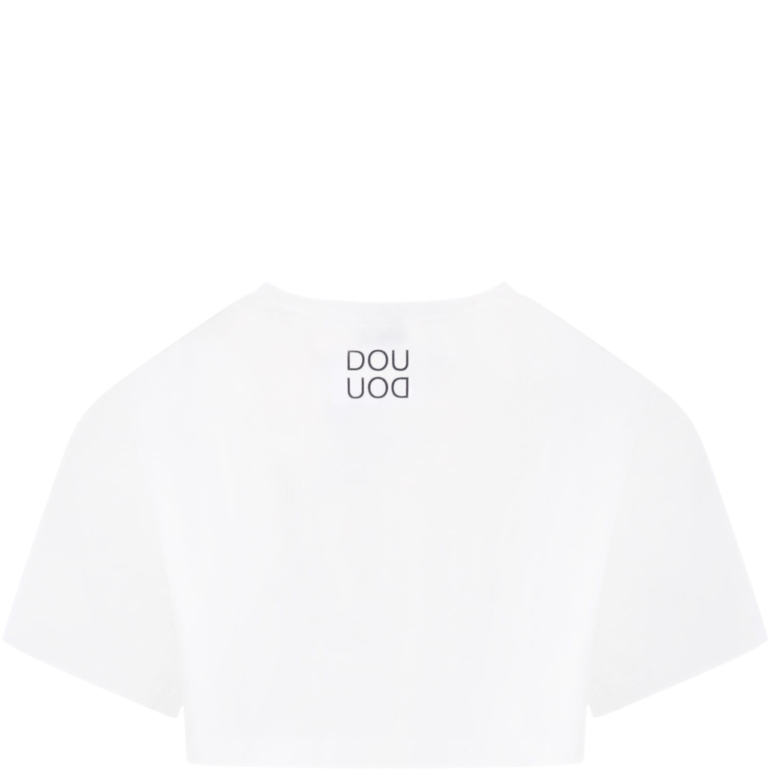 Shop Douuod White T-shirt For Girl With Logo