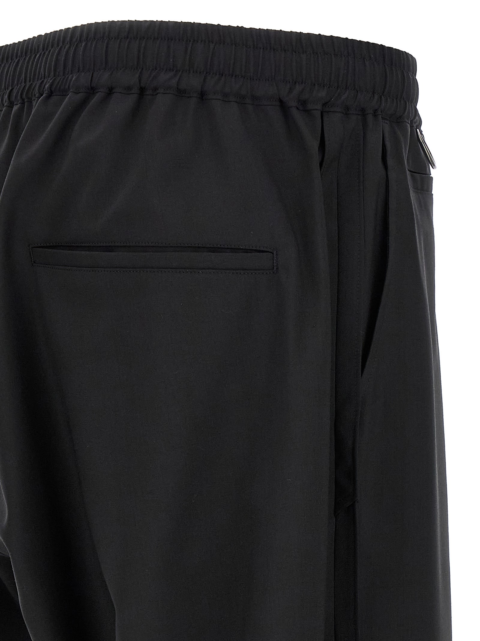 Undercover Trousers Graphic Print Elastic Waistband In Black